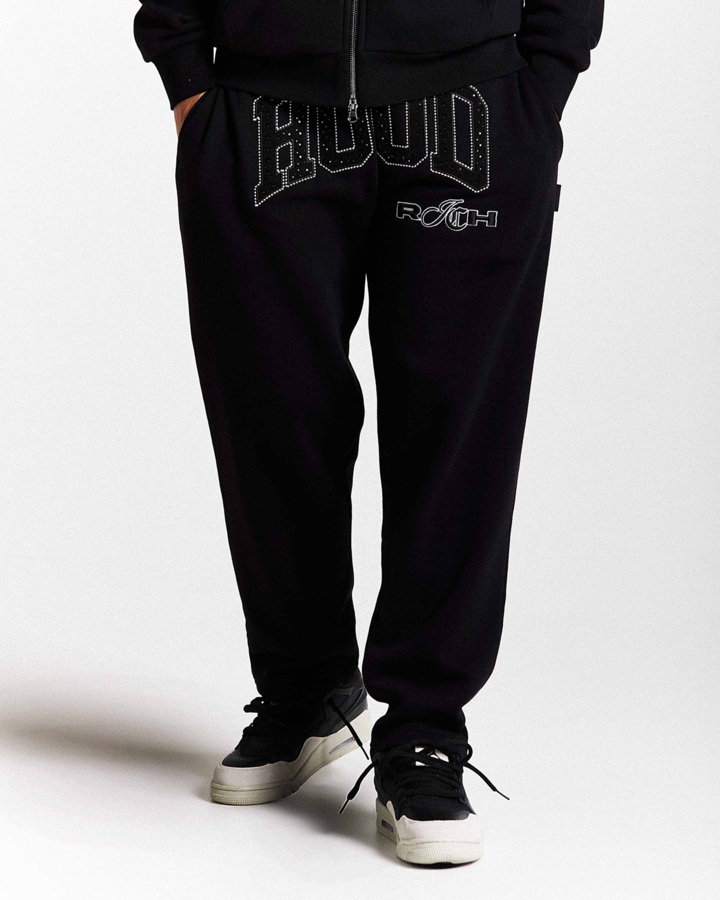 Pantaloni da jogging larghi oversize Captain - Nero/Bianco