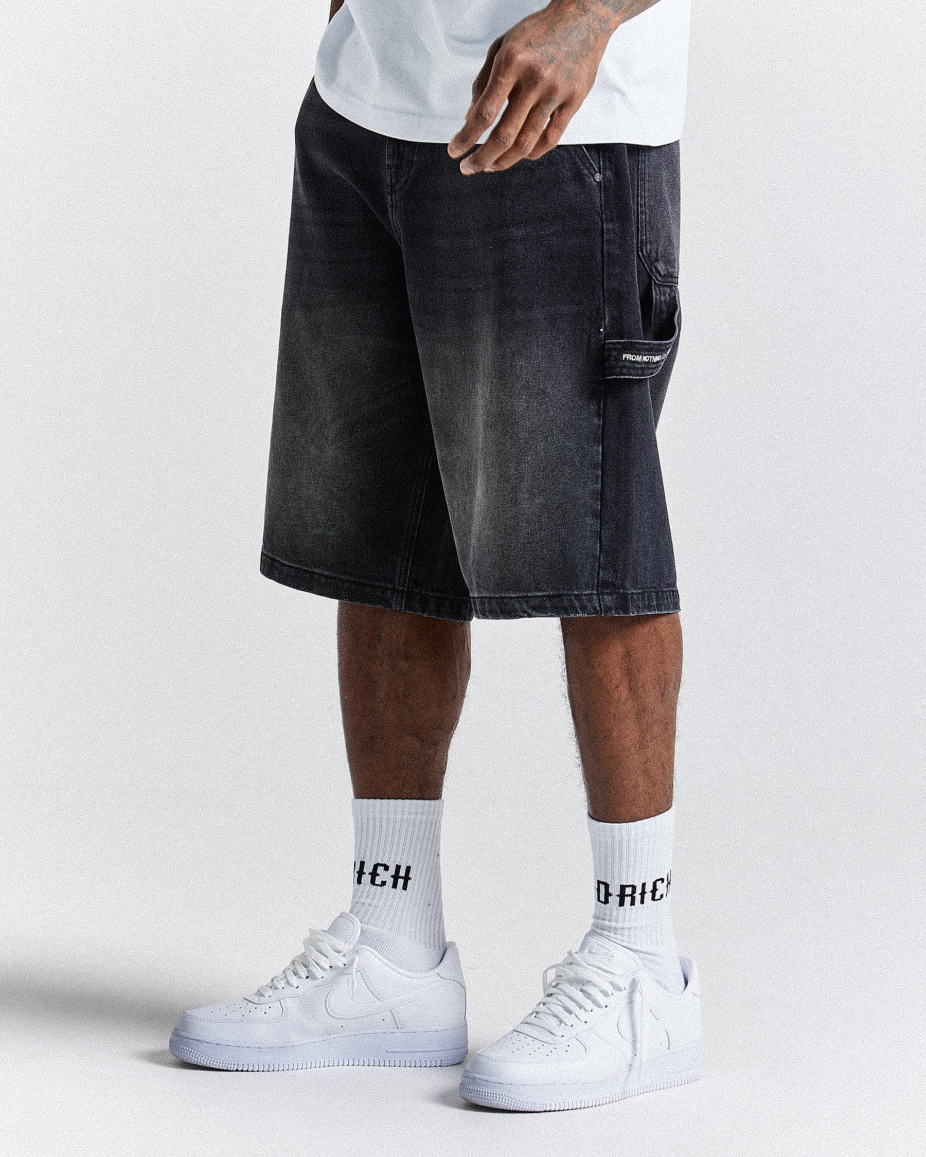 H Galaxy Denim Shorts - Black
