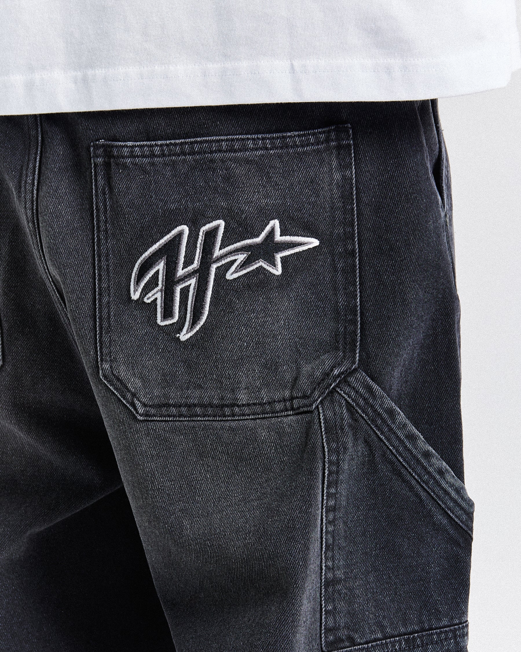 H Galaxy Denim Shorts - Black
