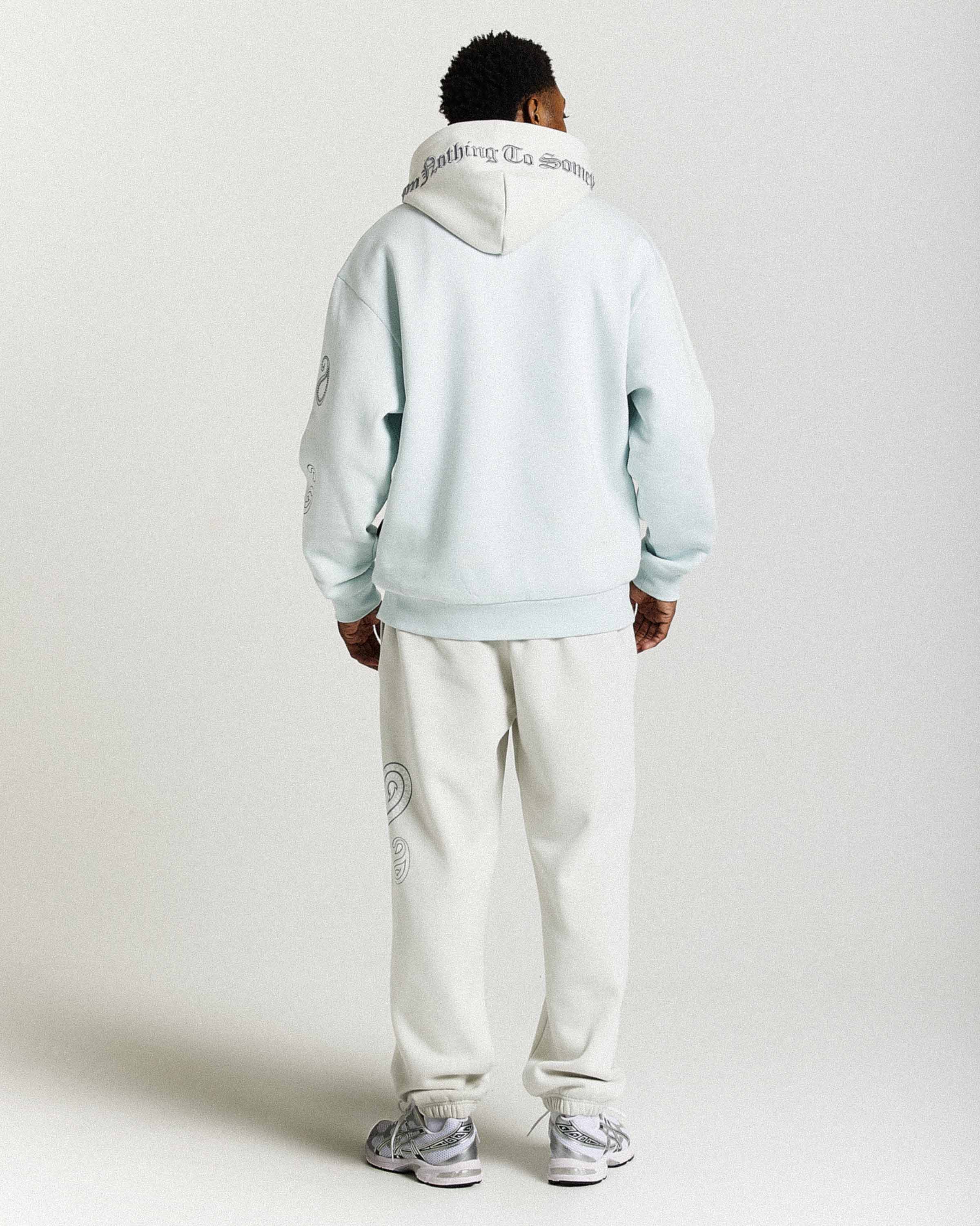 Felpa con cappuccio oversize Inkline - Grigio/bianco