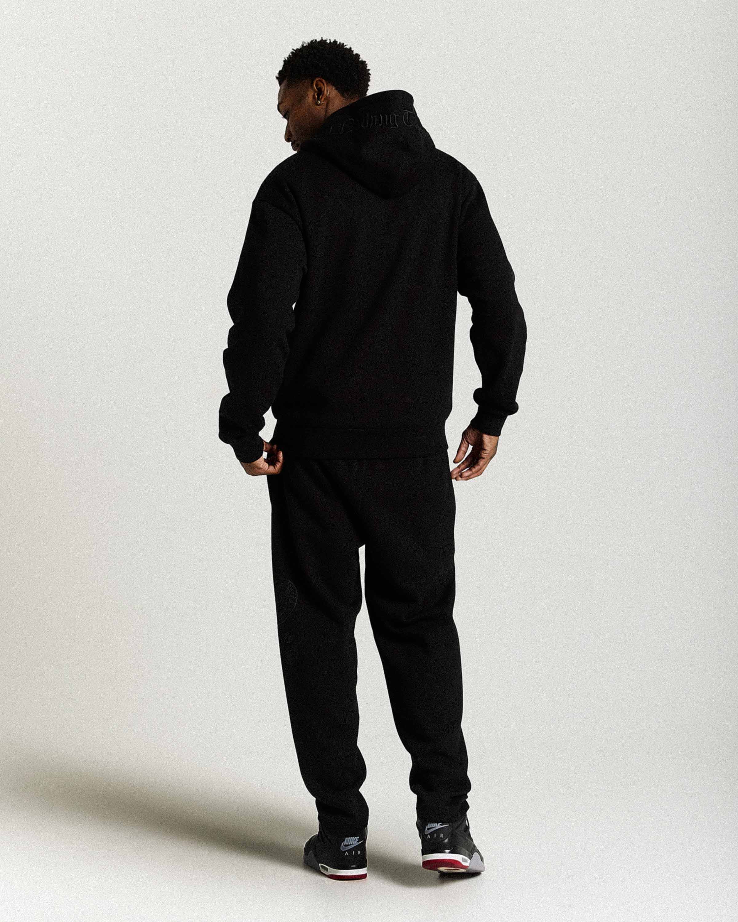 Felpa con cappuccio oversize Inkline con zip - Nera