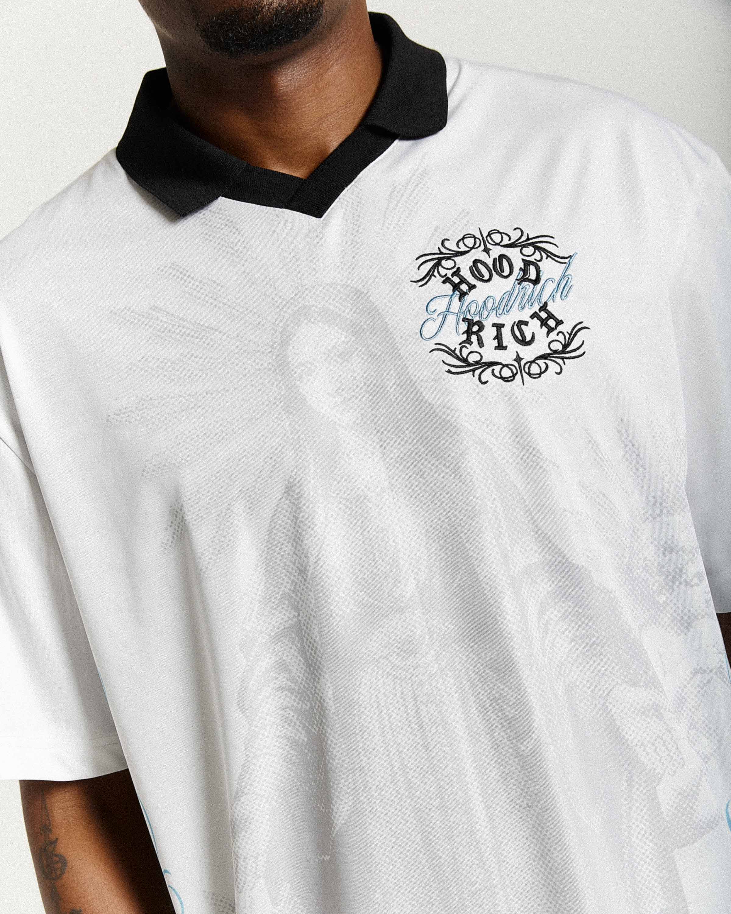 Maglia da calcio oversize Rito - Bianco sporco/Nero/Blu