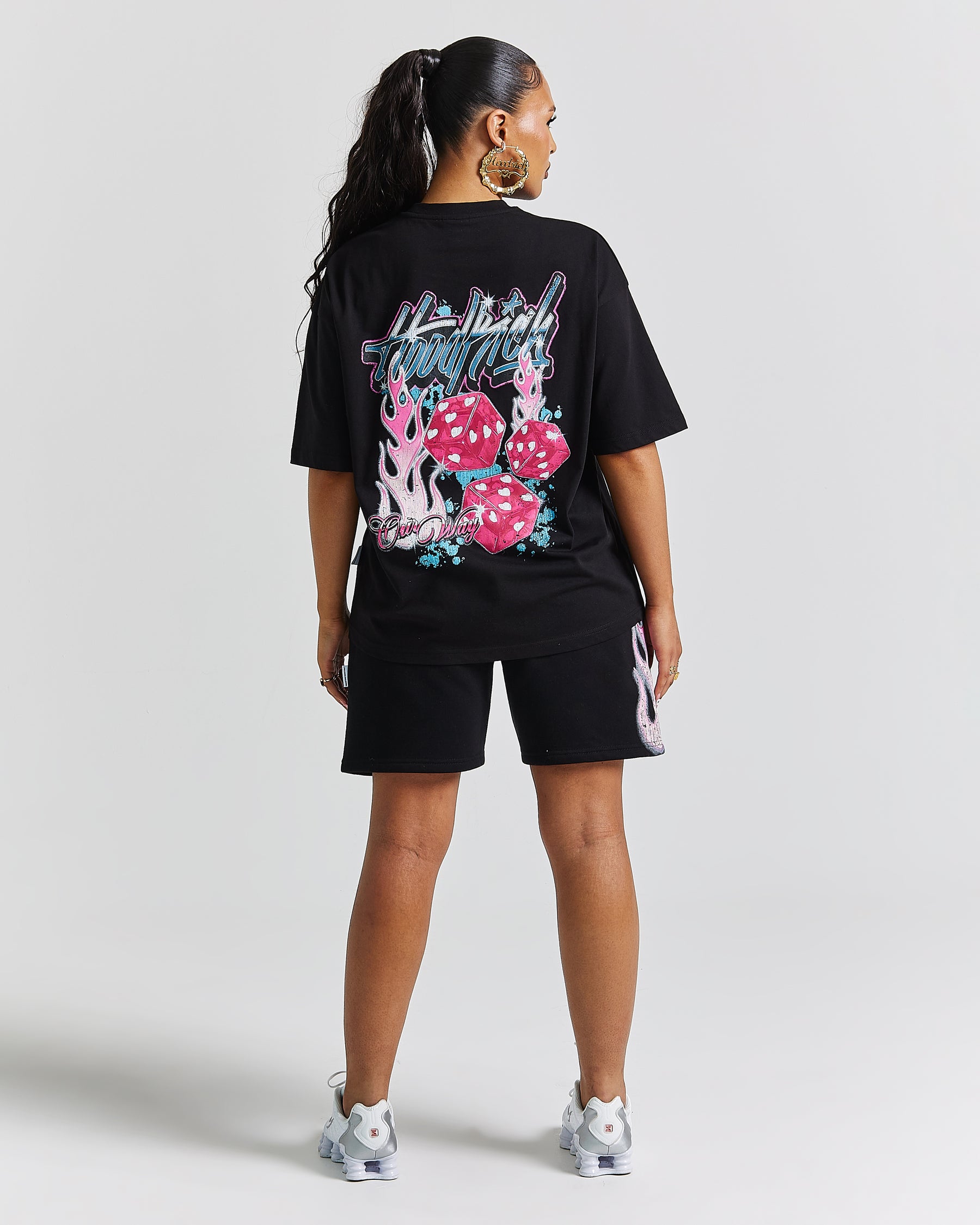 Erupt Sweatshorts - Black/Pinks