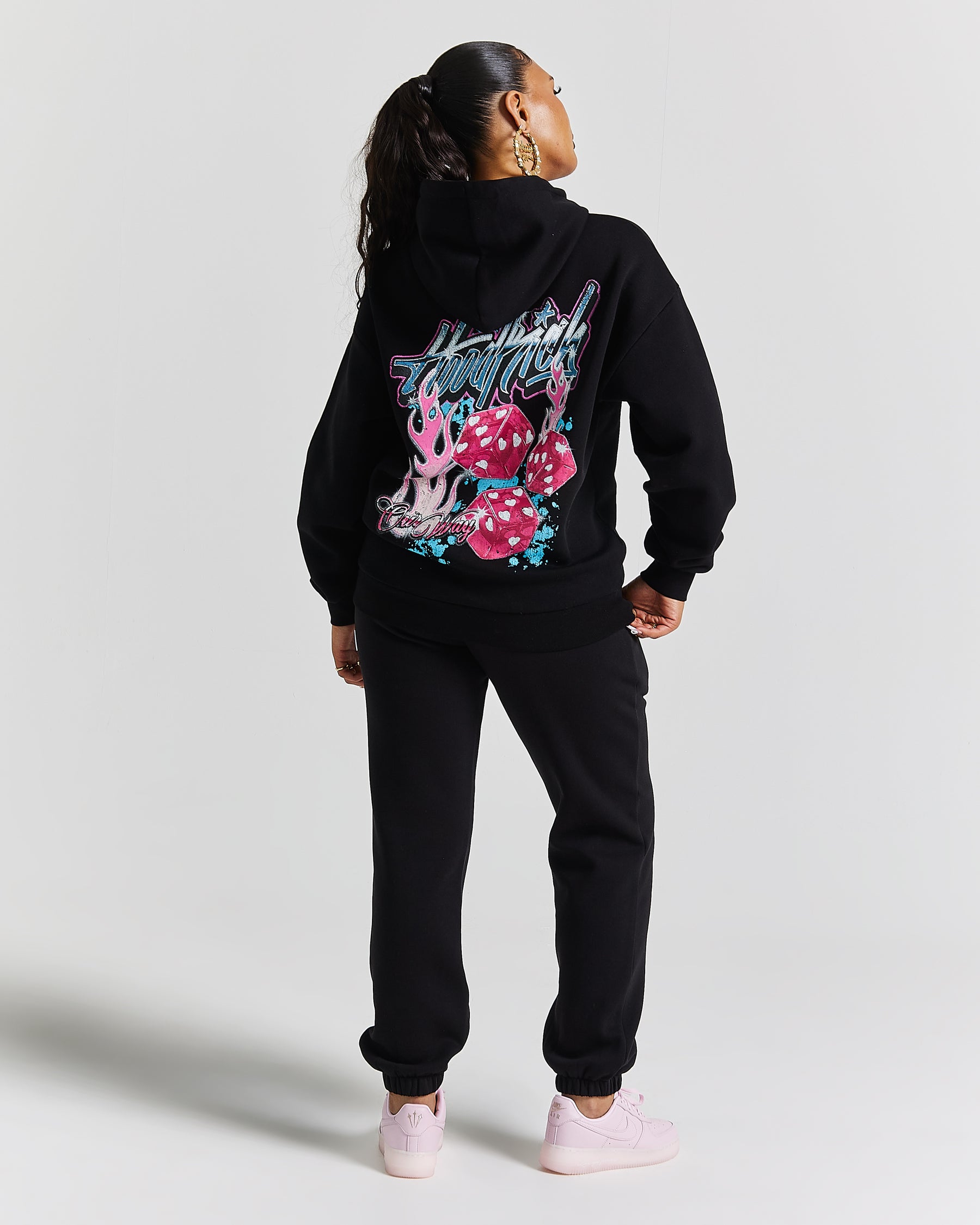 Erupt Oversized Hoodie - Black/Pinks
