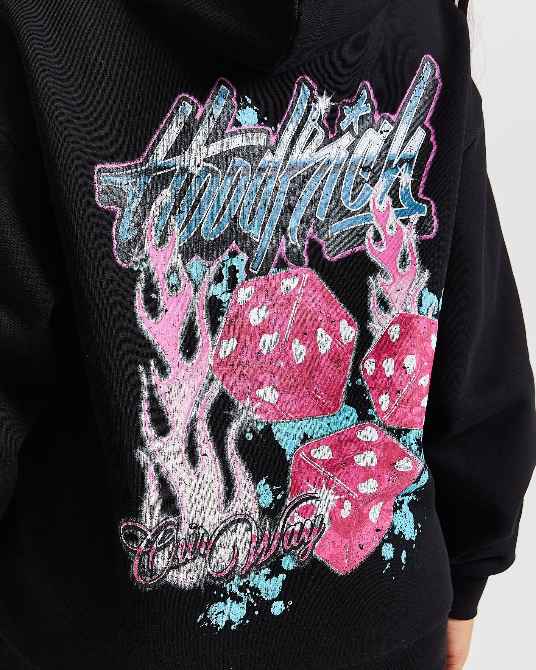 Erupt Oversized Hoodie - Black/Pinks