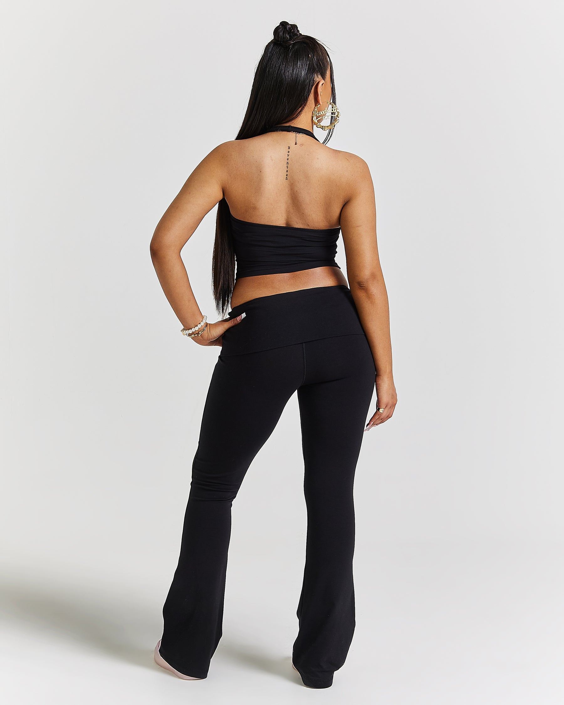 Poise Halter Neck Top - Black/White