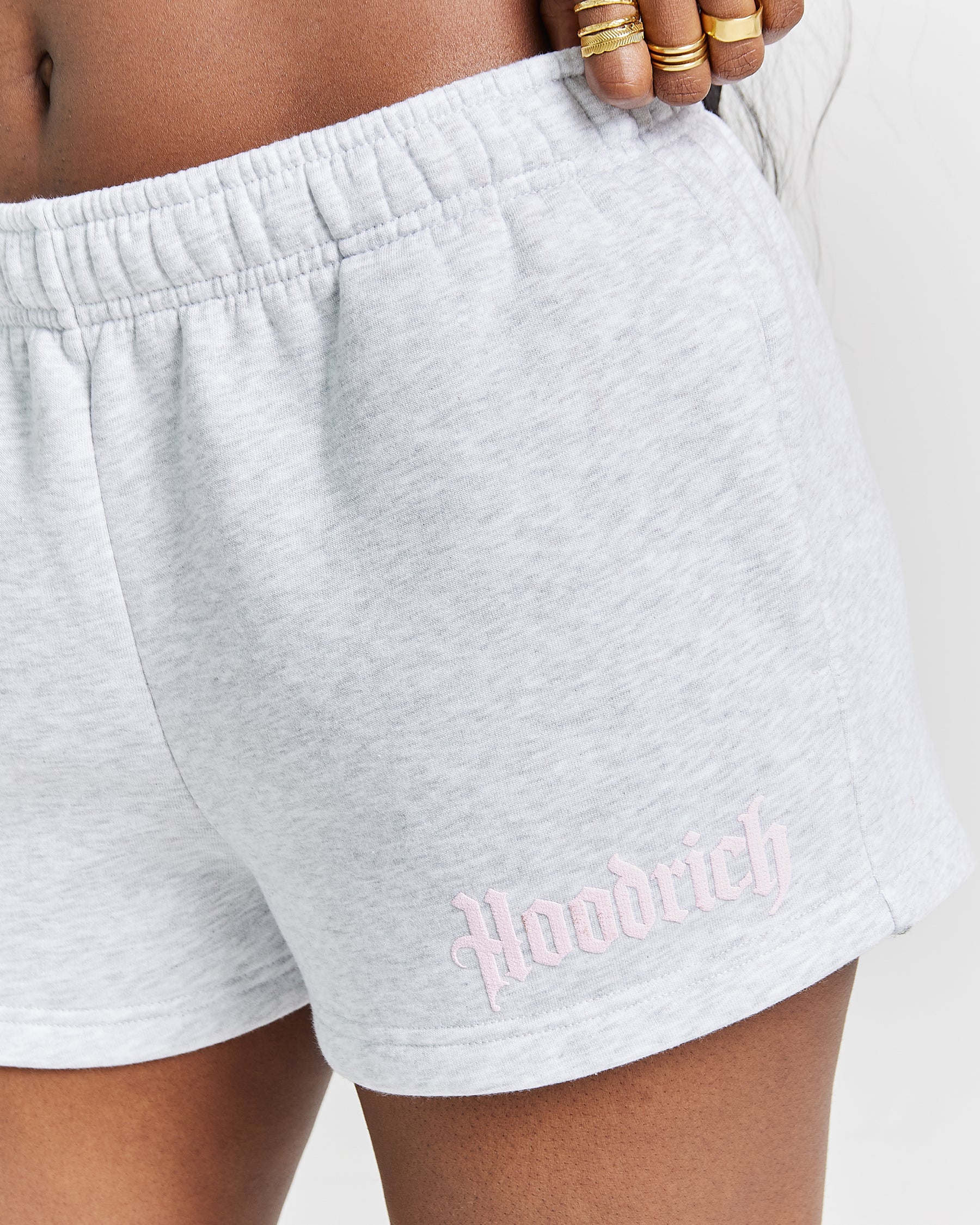Totem Mini Sweatshorts - Light Grey/Pink/Rhinestone