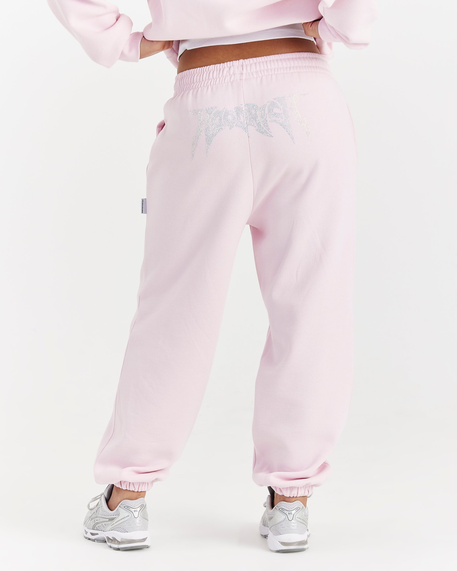 Lustre Oversized Joggers - Pink/Rhinestone