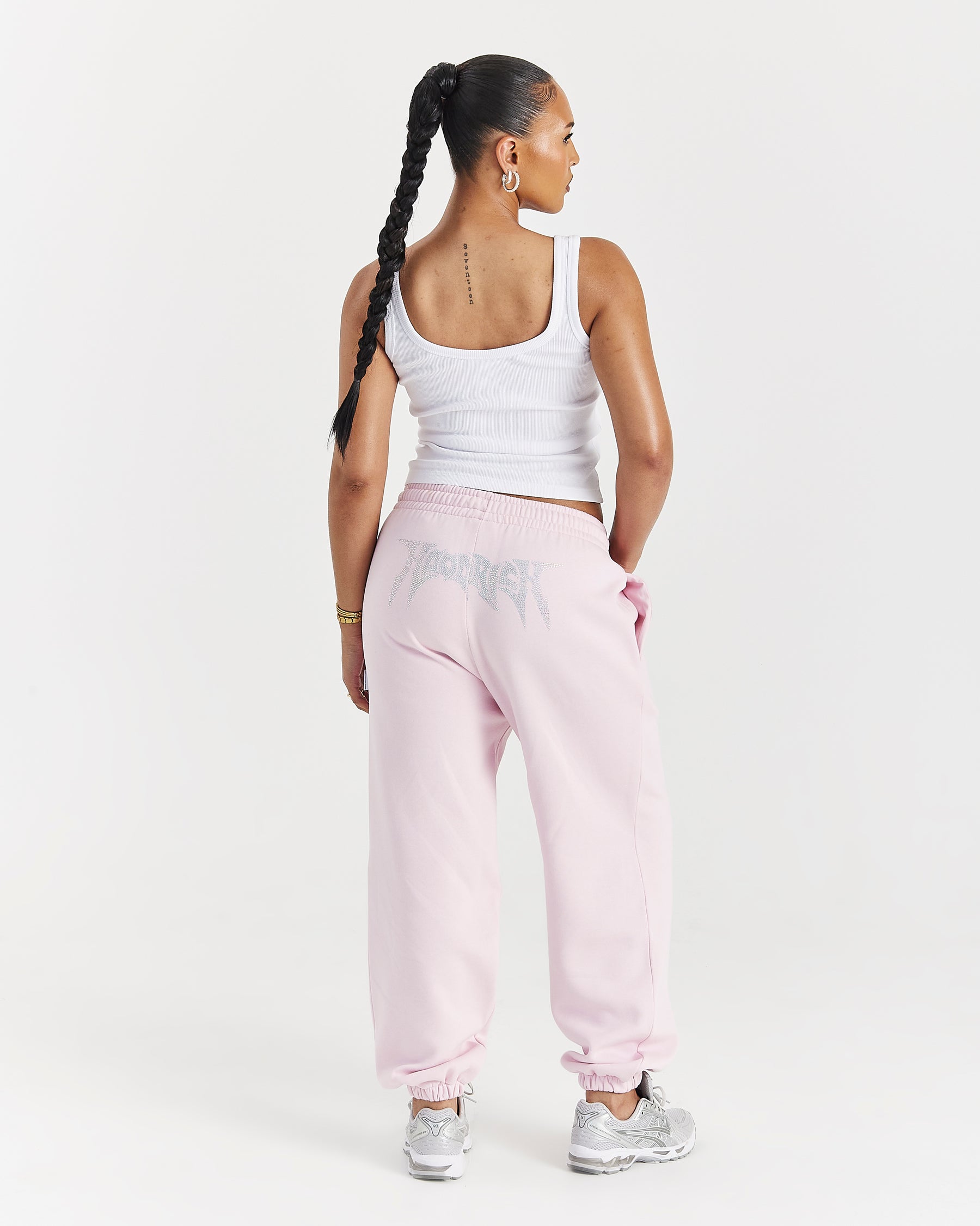 Lustre Oversized Joggers - Pink/Rhinestone