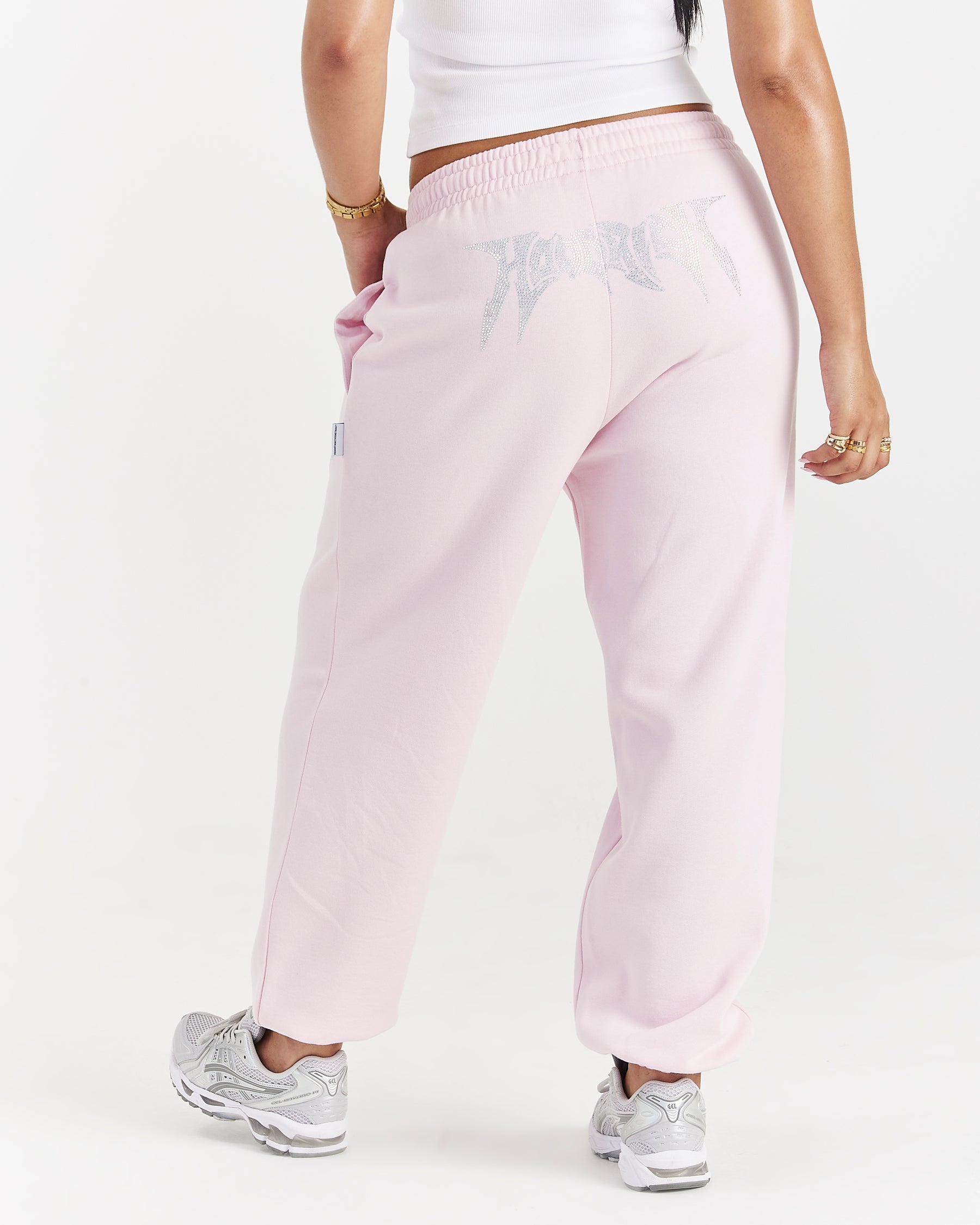 Lustre Oversized Joggers - Pink/Rhinestone