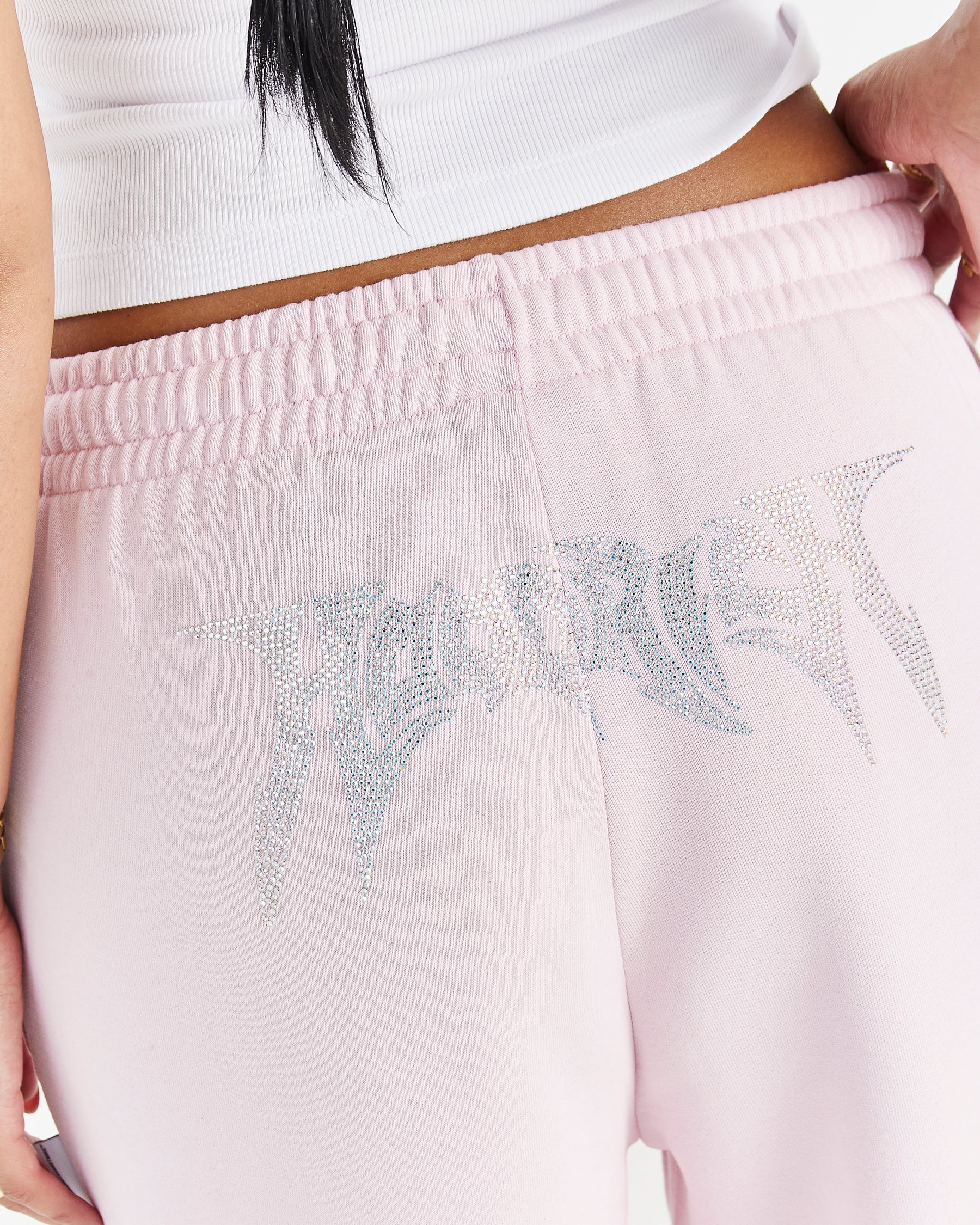 Lustre Oversized Joggers - Pink/Rhinestone