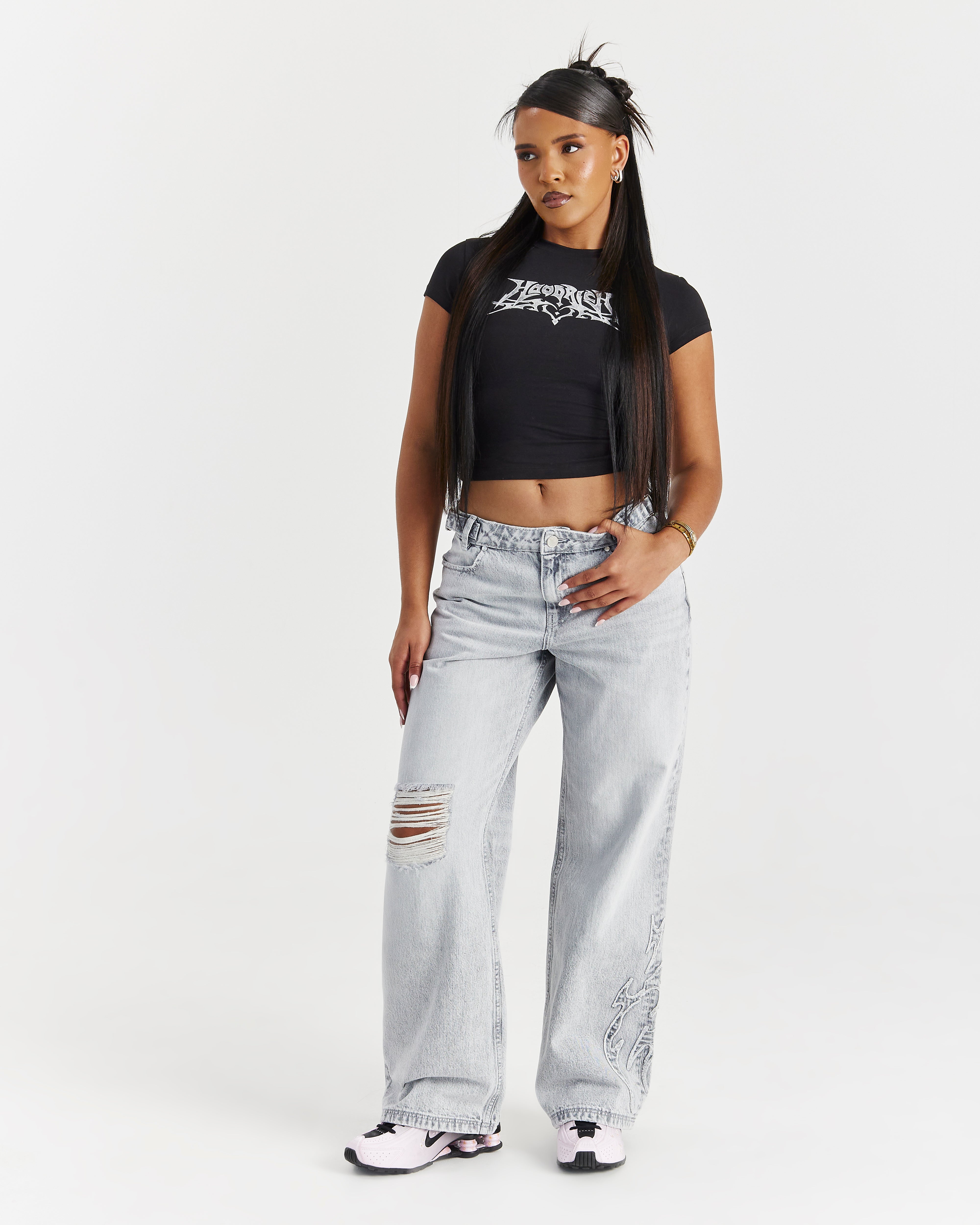 Jeans a gamba larga Spark - Lavaggio grigio chiaro