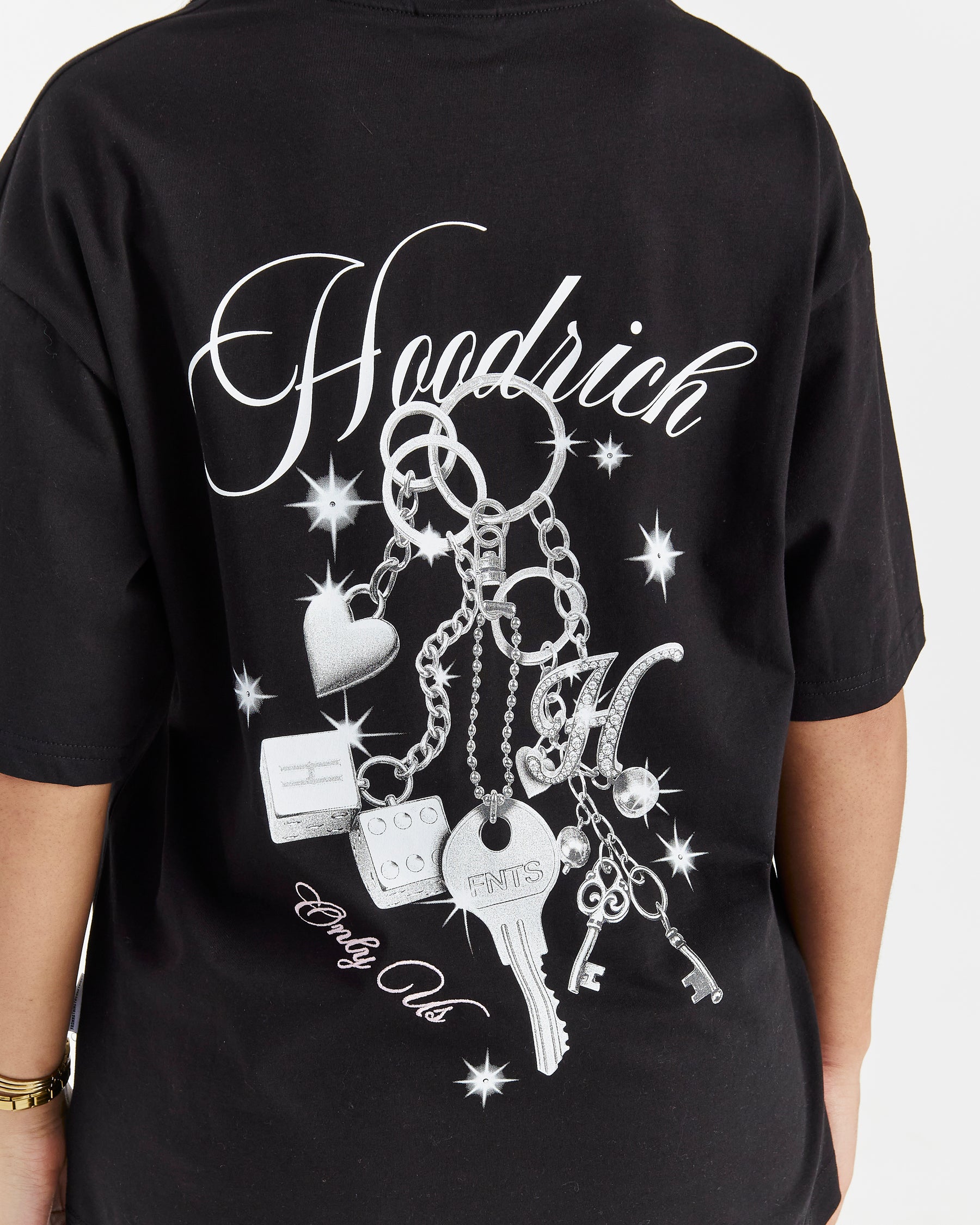 Lyra Oversized T-Shirt - Black/Rhinestone/Pink