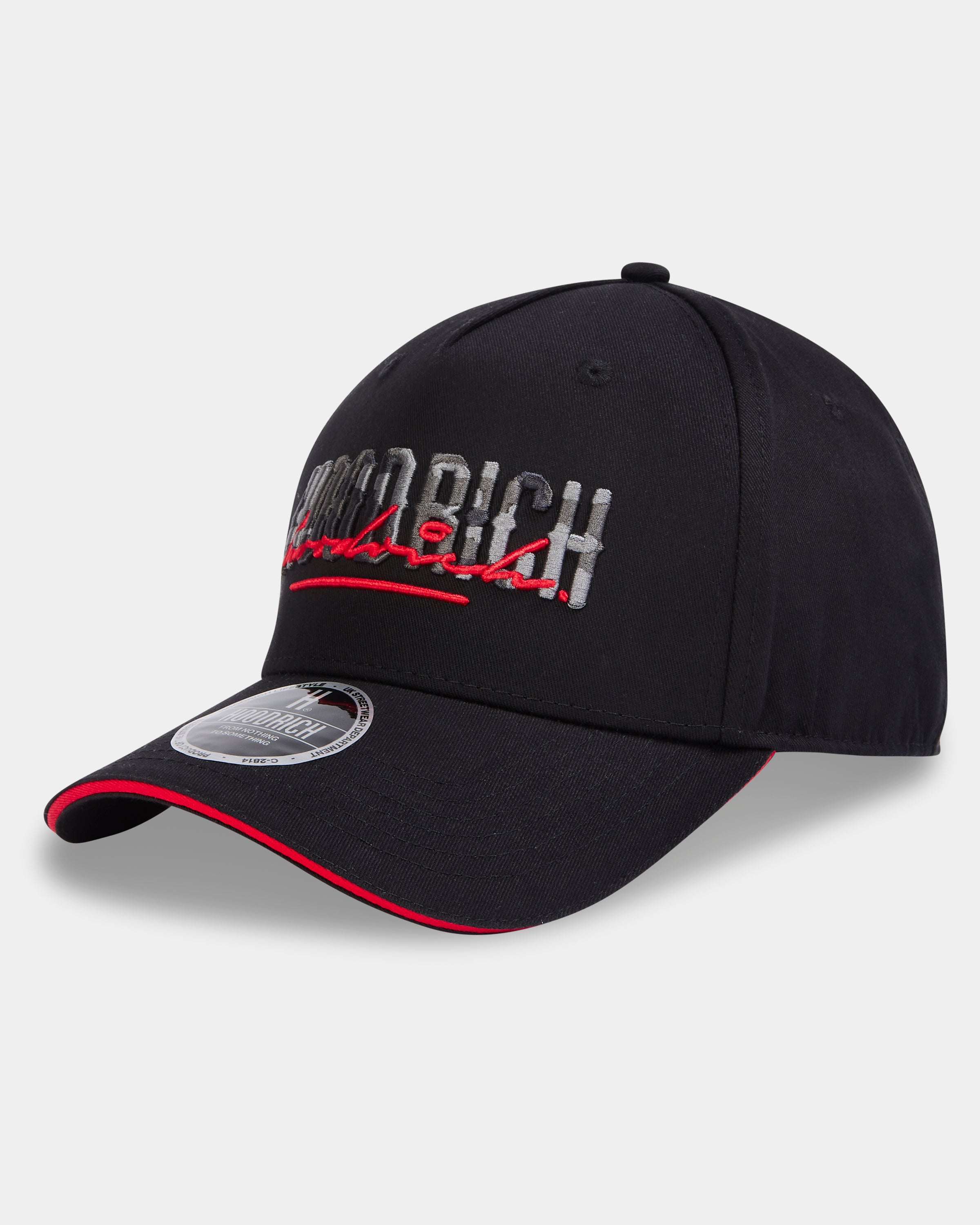 Cappellino Scripture a 5 pannelli - Nero/Rosso/Grigio