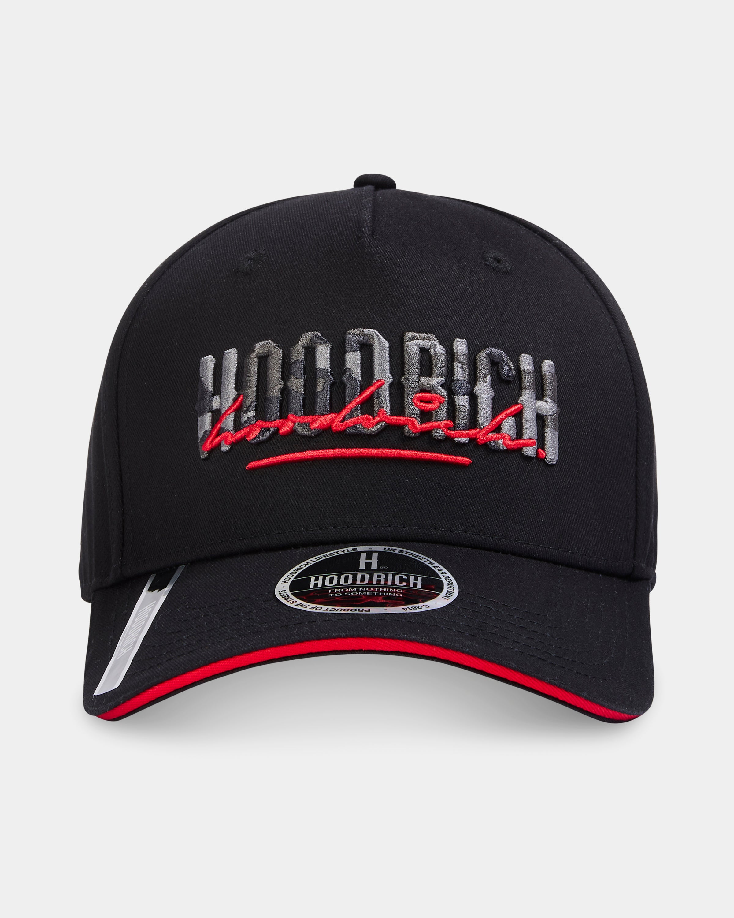 Cappellino Scripture a 5 pannelli - Nero/Rosso/Grigio