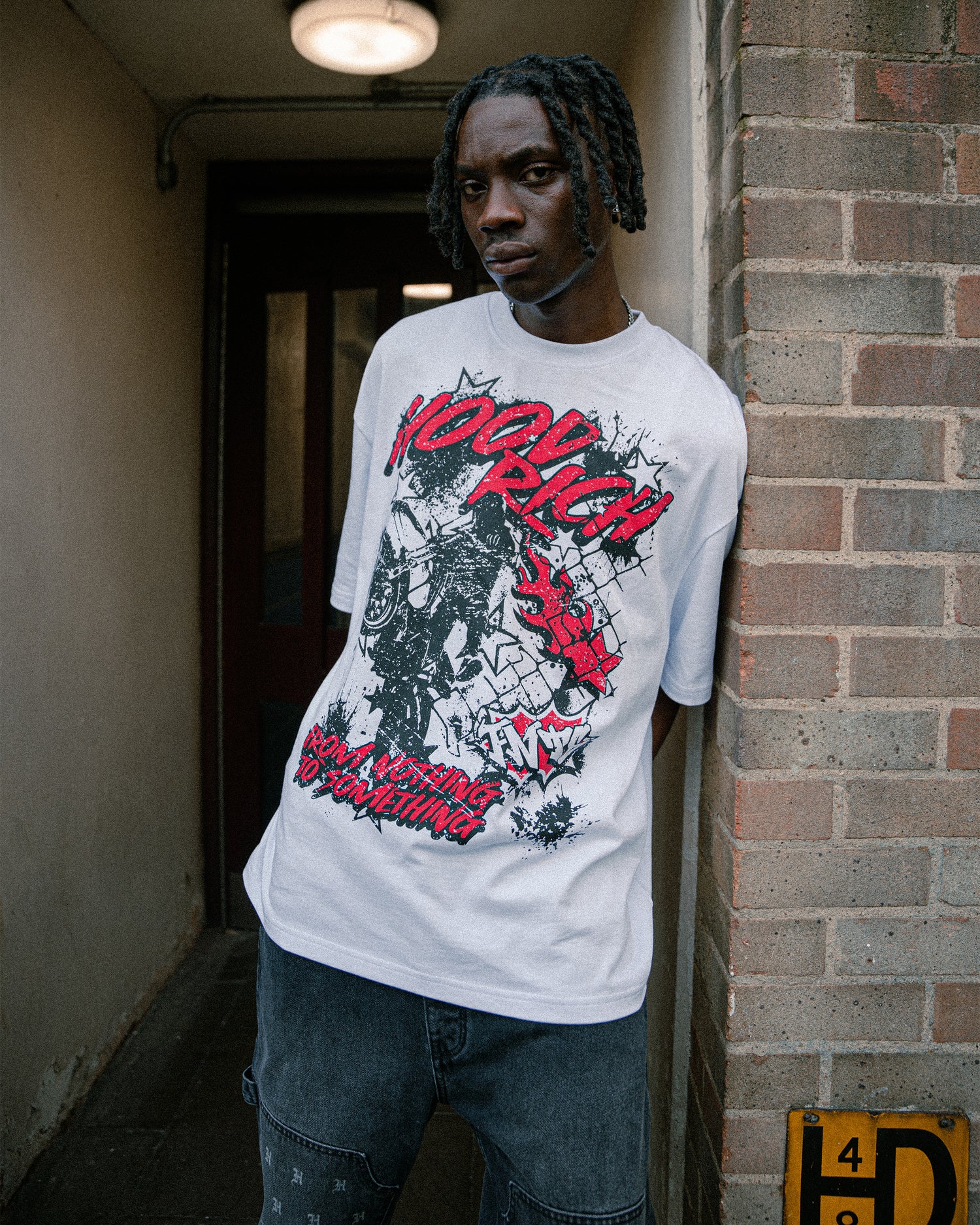 Enduro Oversized T-Shirt - White/Black/Red