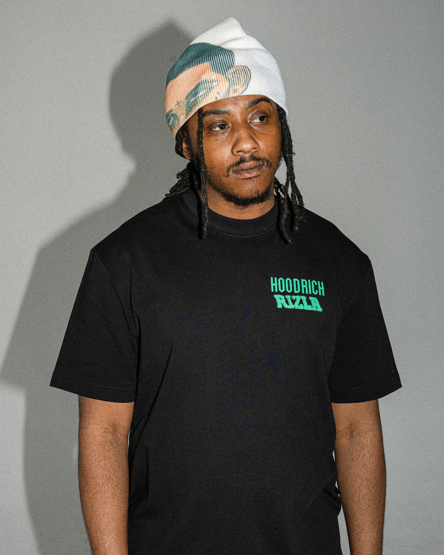 Rizla Premium Oversized T-Shirt - Black/Green