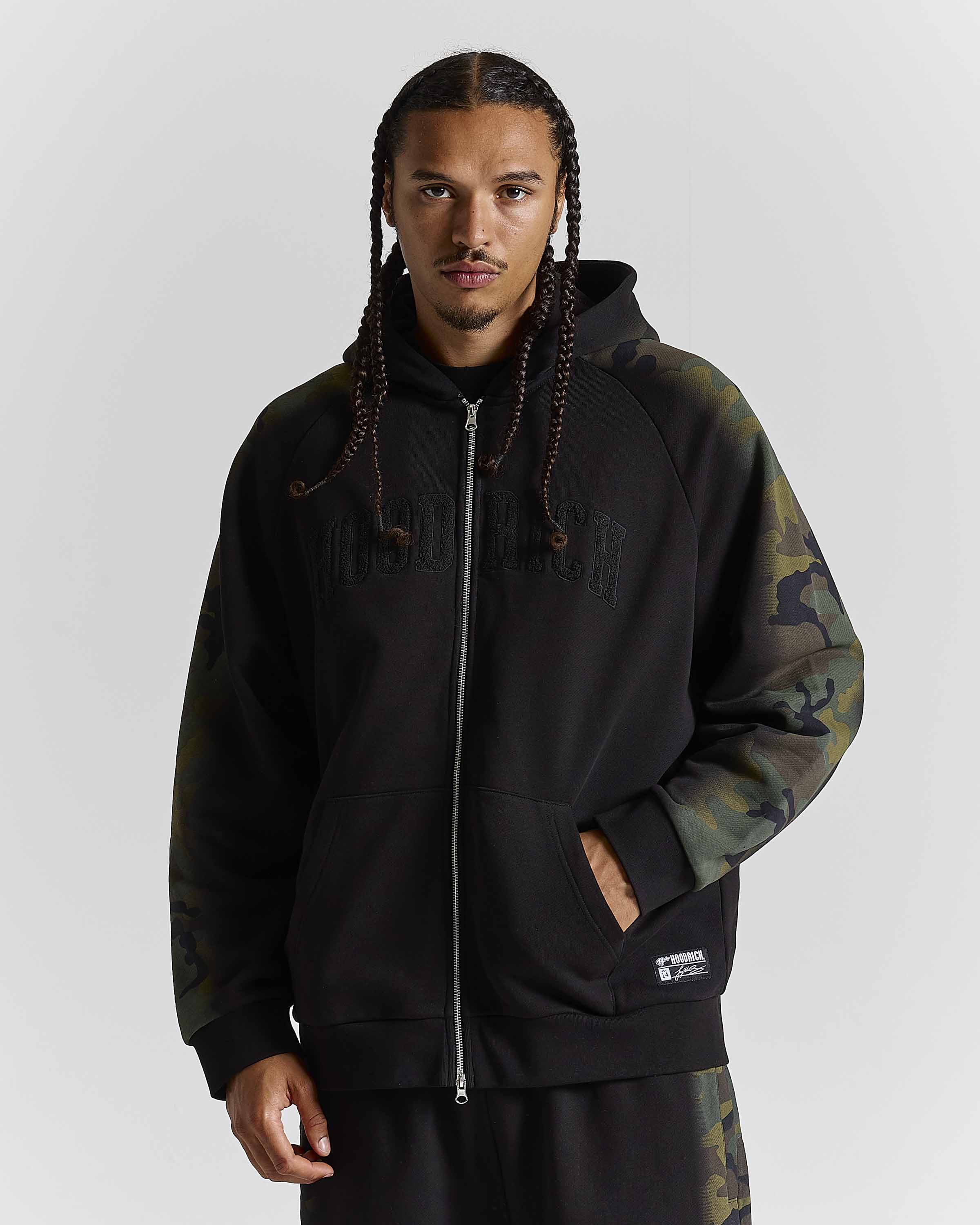 Completo da Uomo con Pantaloncini Abbinati (Tonalità) - Camouflage Nero