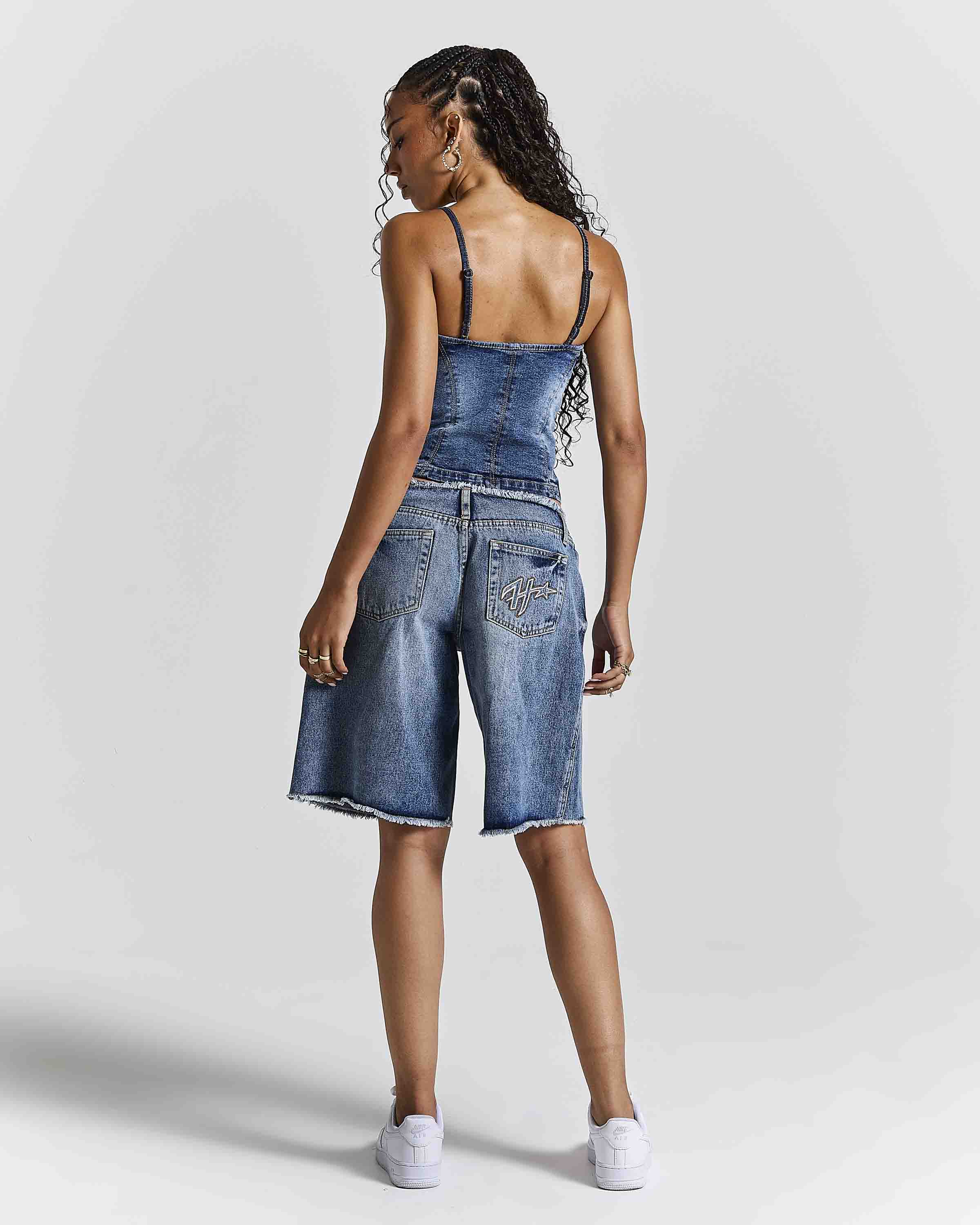 Jorts in denim Heritage - LAVAGGIO BLU