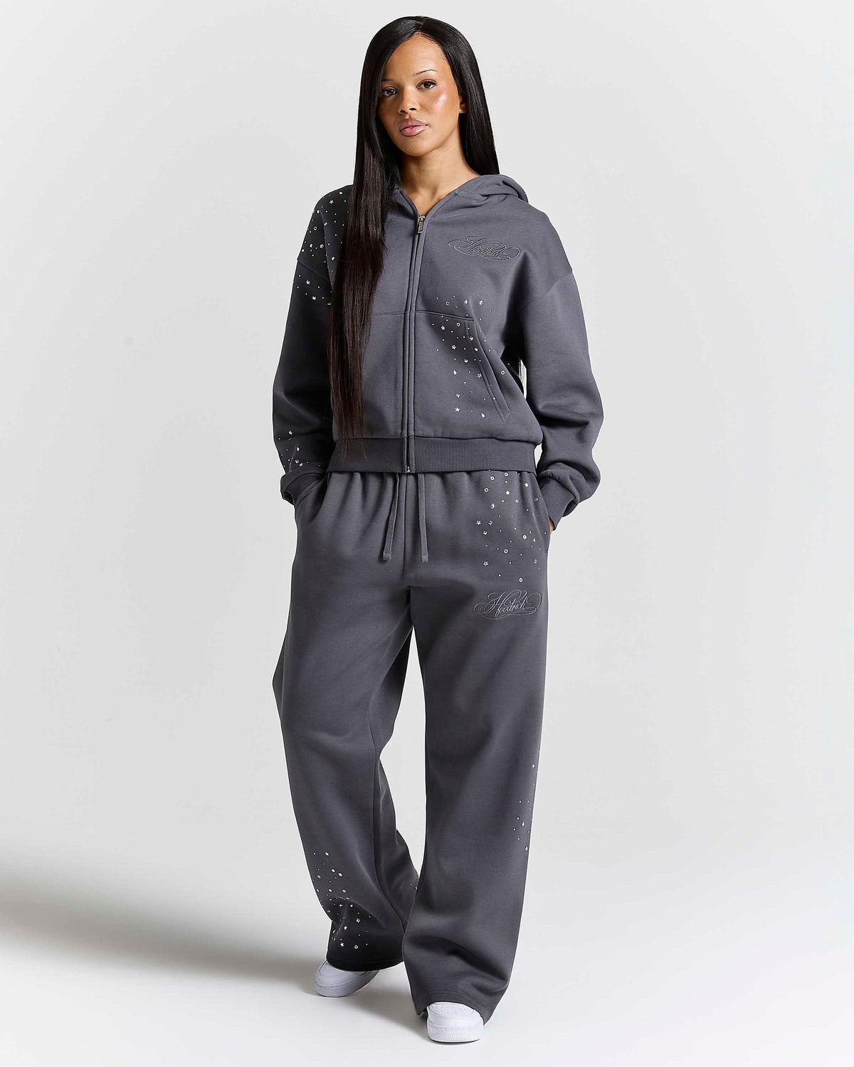 Pantaloni da jogging ampi e oversize Clash V2 - Magnet/Rhinestone e borchie argentate