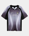 Gray and black sports jersey with branding on a white background