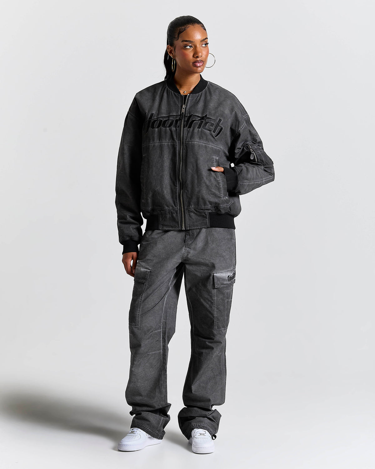 Pantaloni Cargo Cast in Ripstop - Nero Delavé