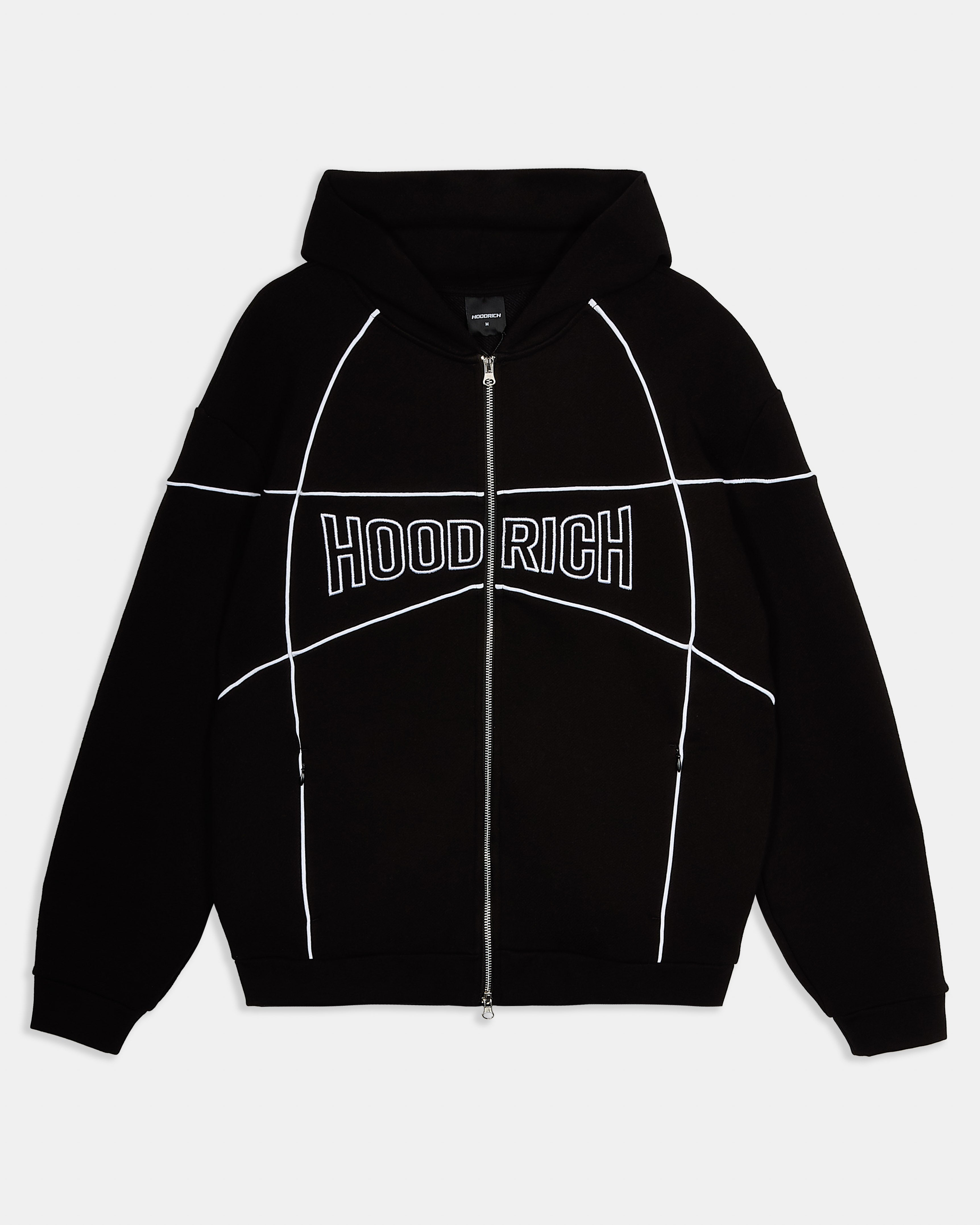 Trace Zip Relaxed Fit Hoodie - Black
