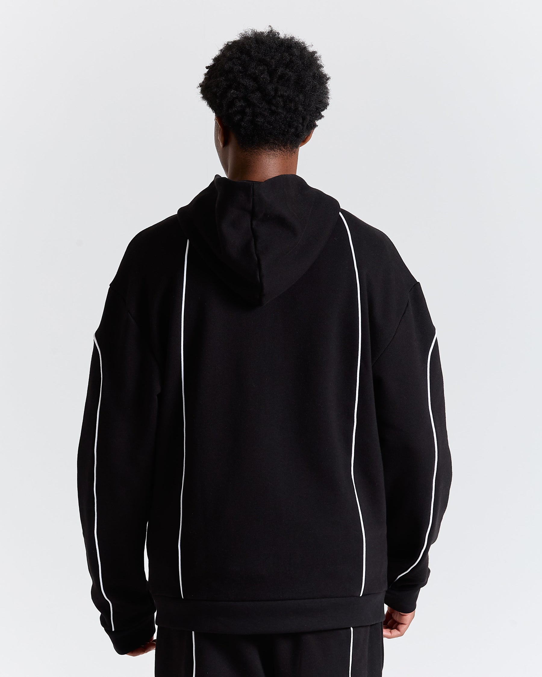 Trace Zip Relaxed Fit Hoodie - Black