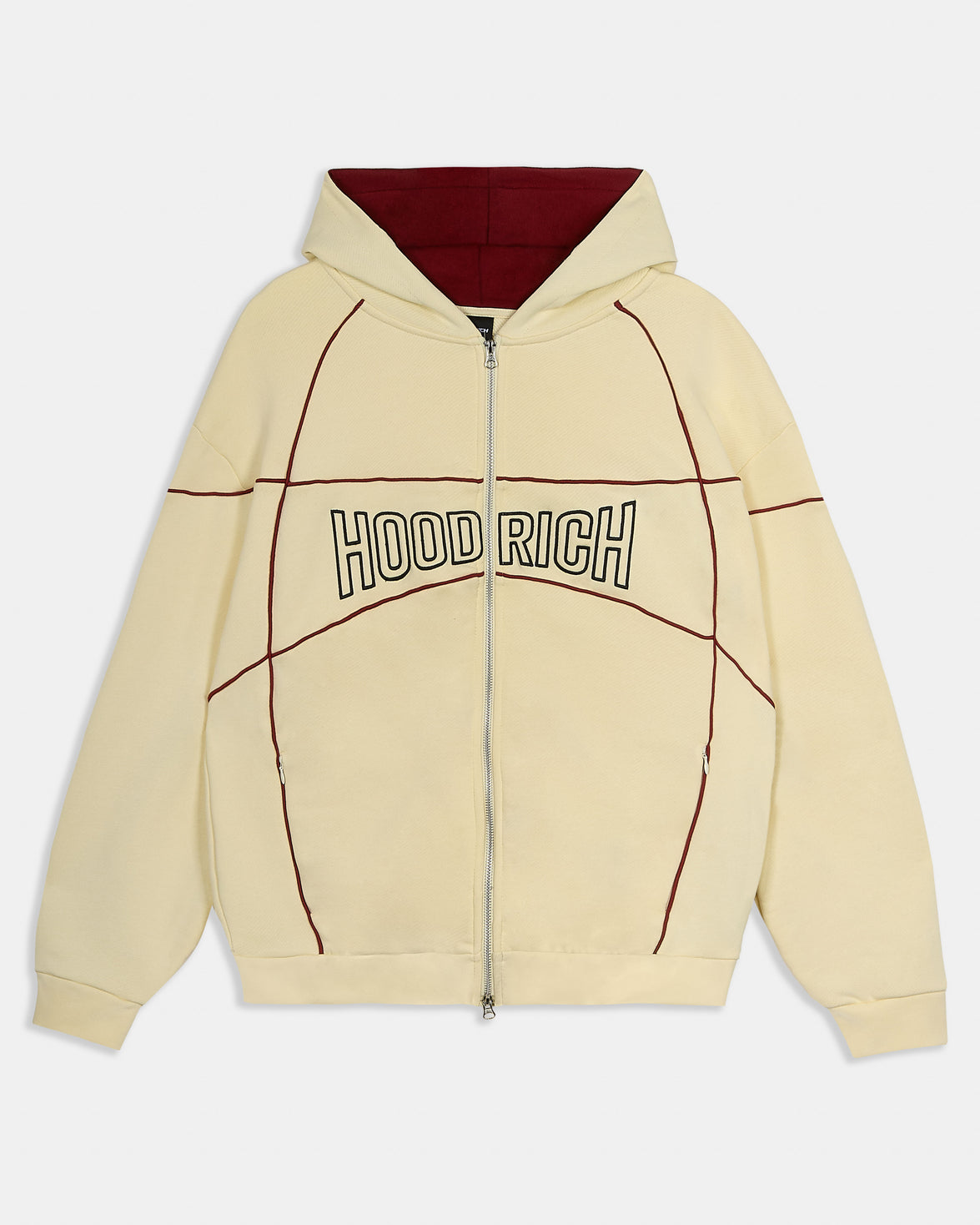 Trace Zip Relaxed Fit Hoodie - Ivory