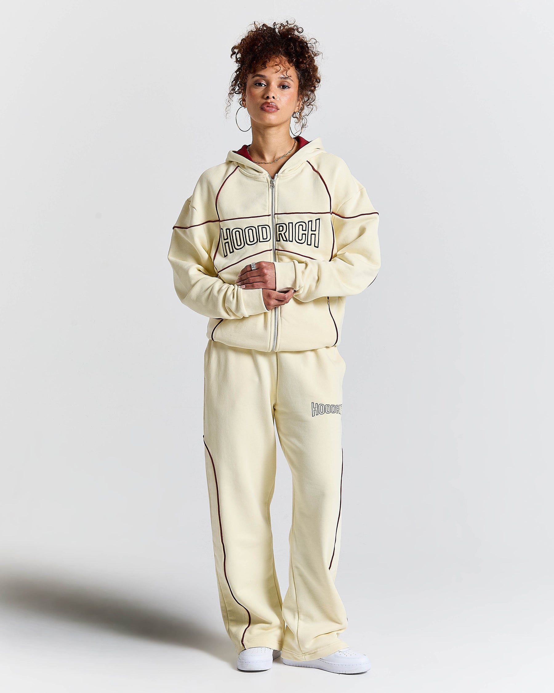 Trace Zip Relaxed Fit Hoodie - Ivory
