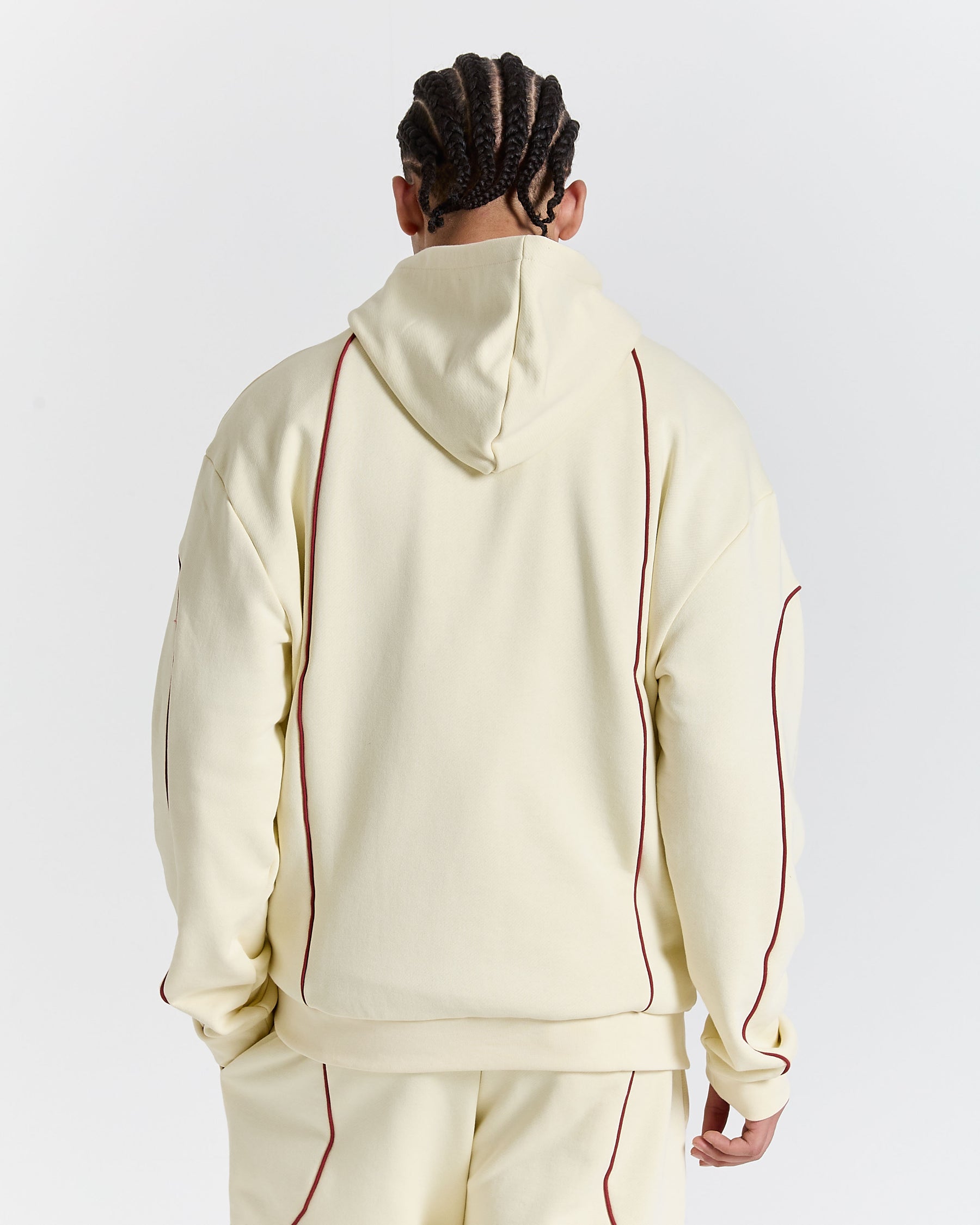 Trace Zip Relaxed Fit Hoodie - Ivory