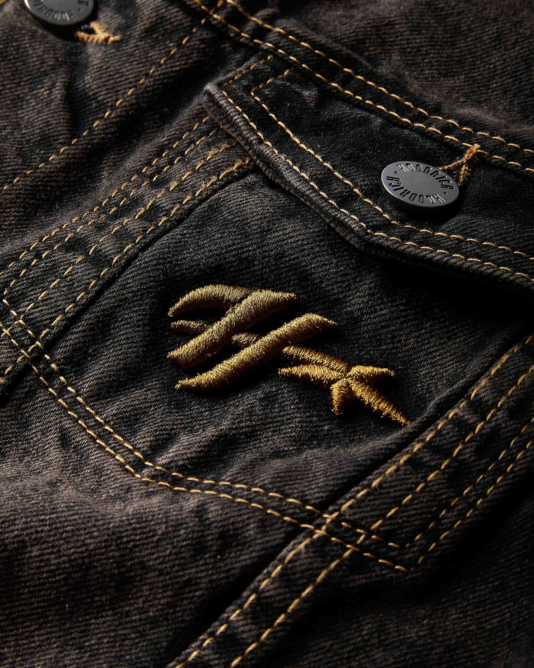 Shadow Rust Denim Trucker Jacket - Black Wash