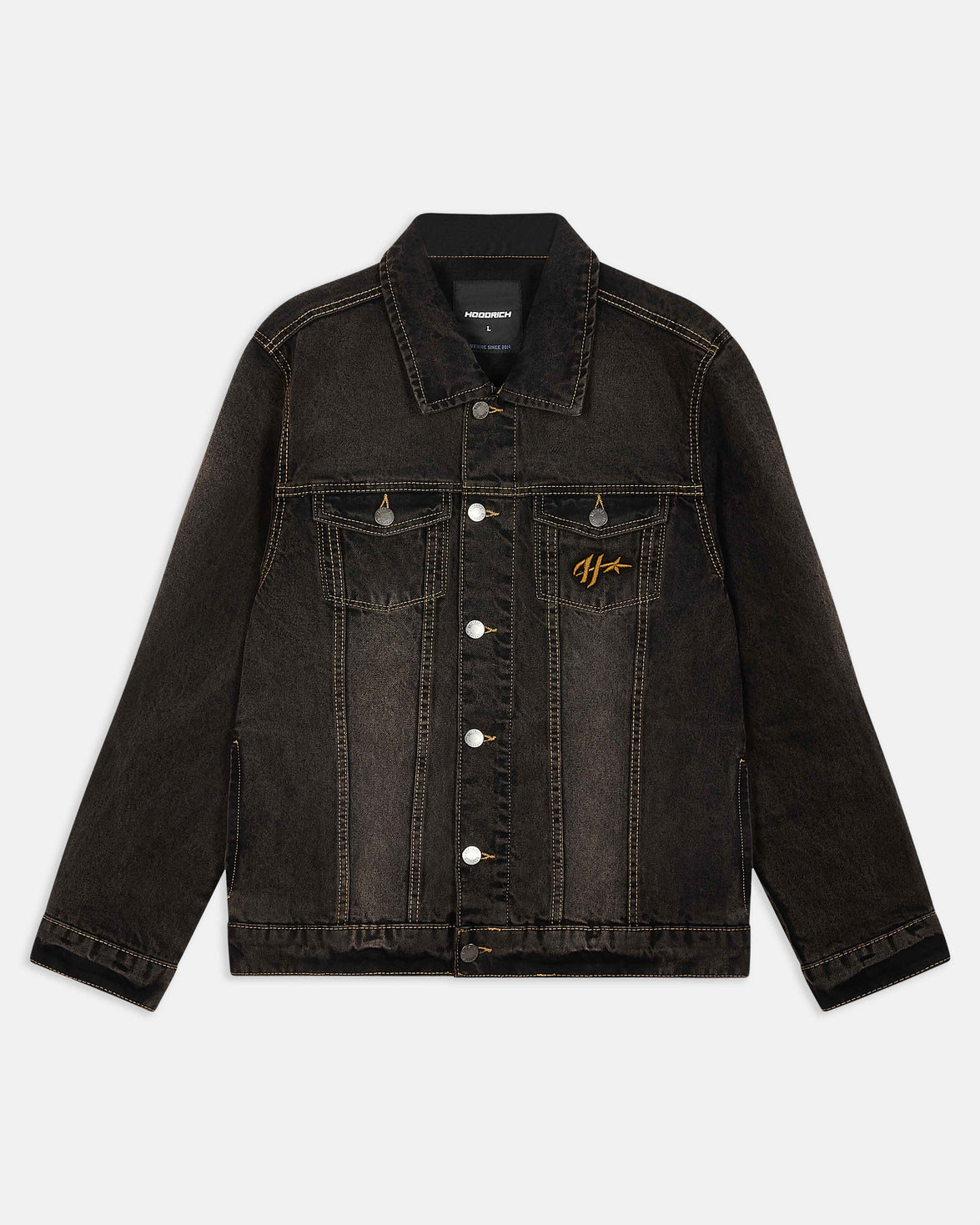 Shadow Rust Denim Trucker Jacket - Black Wash