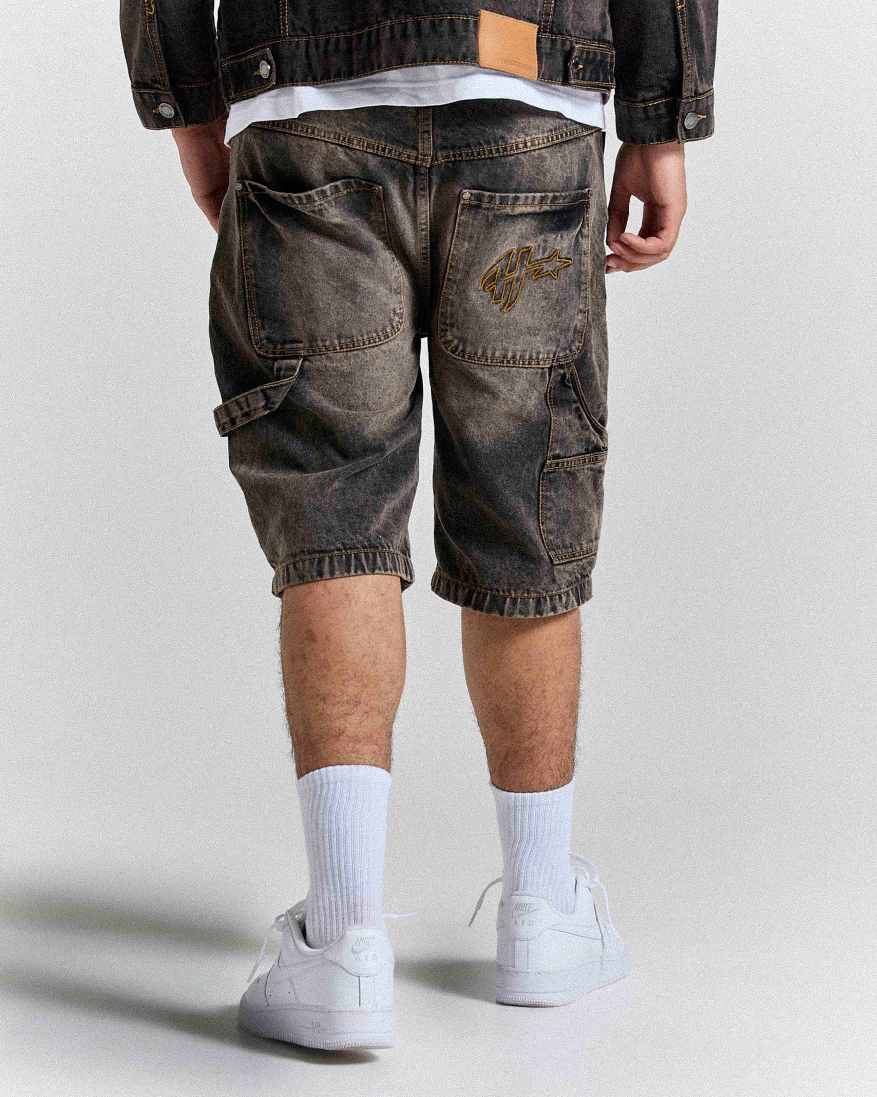 Shadow Rust Denim Carpenter Jorts - Black Wash