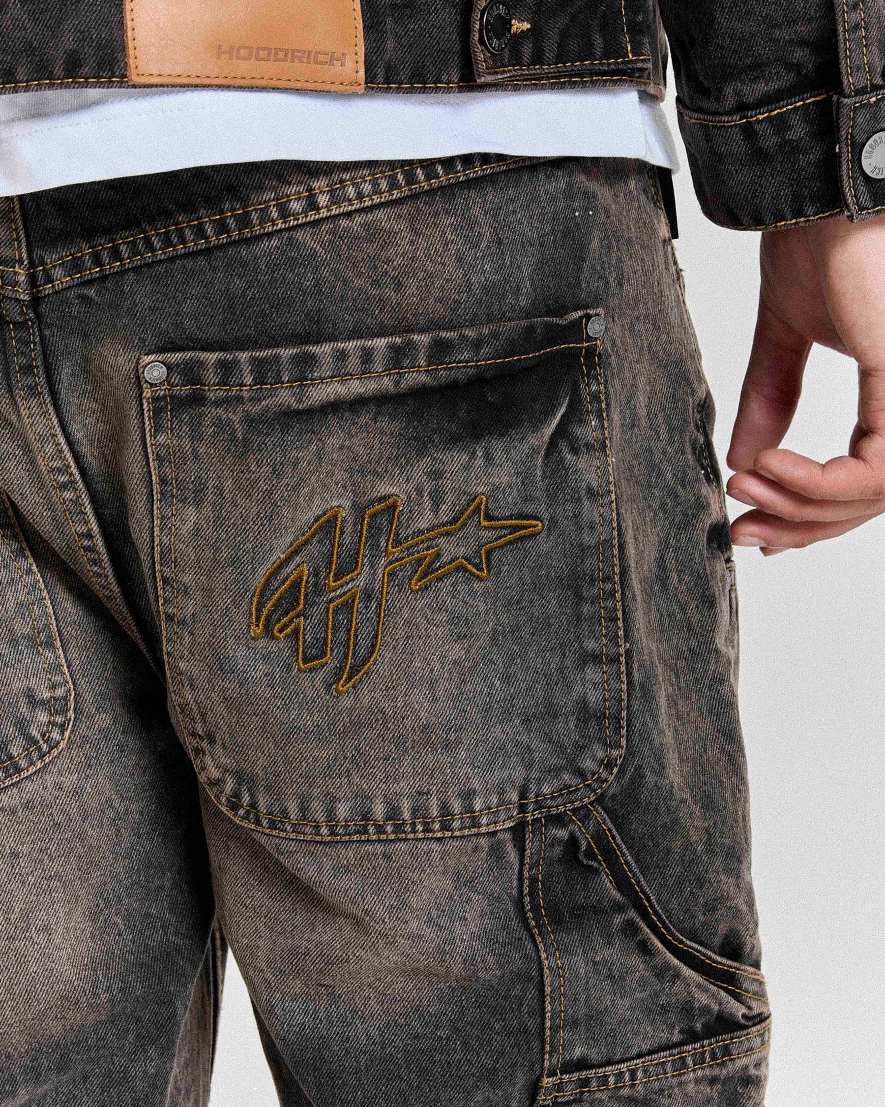 Shadow Rust Denim Carpenter Jorts - Black Wash