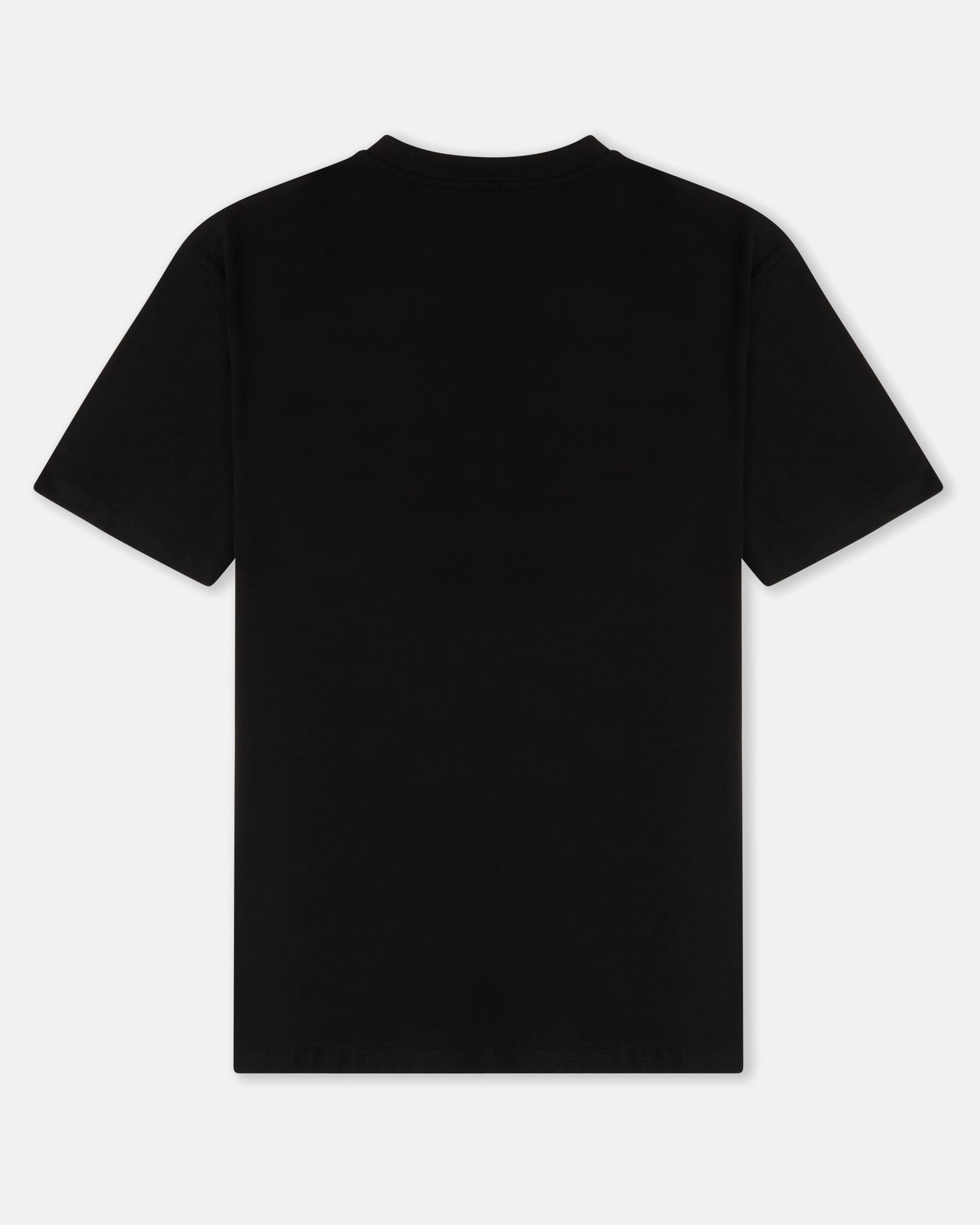 Black t-shirt on a white background