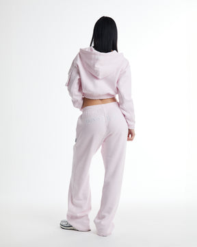 Dusk Wide Leg Joggers - Pink/White