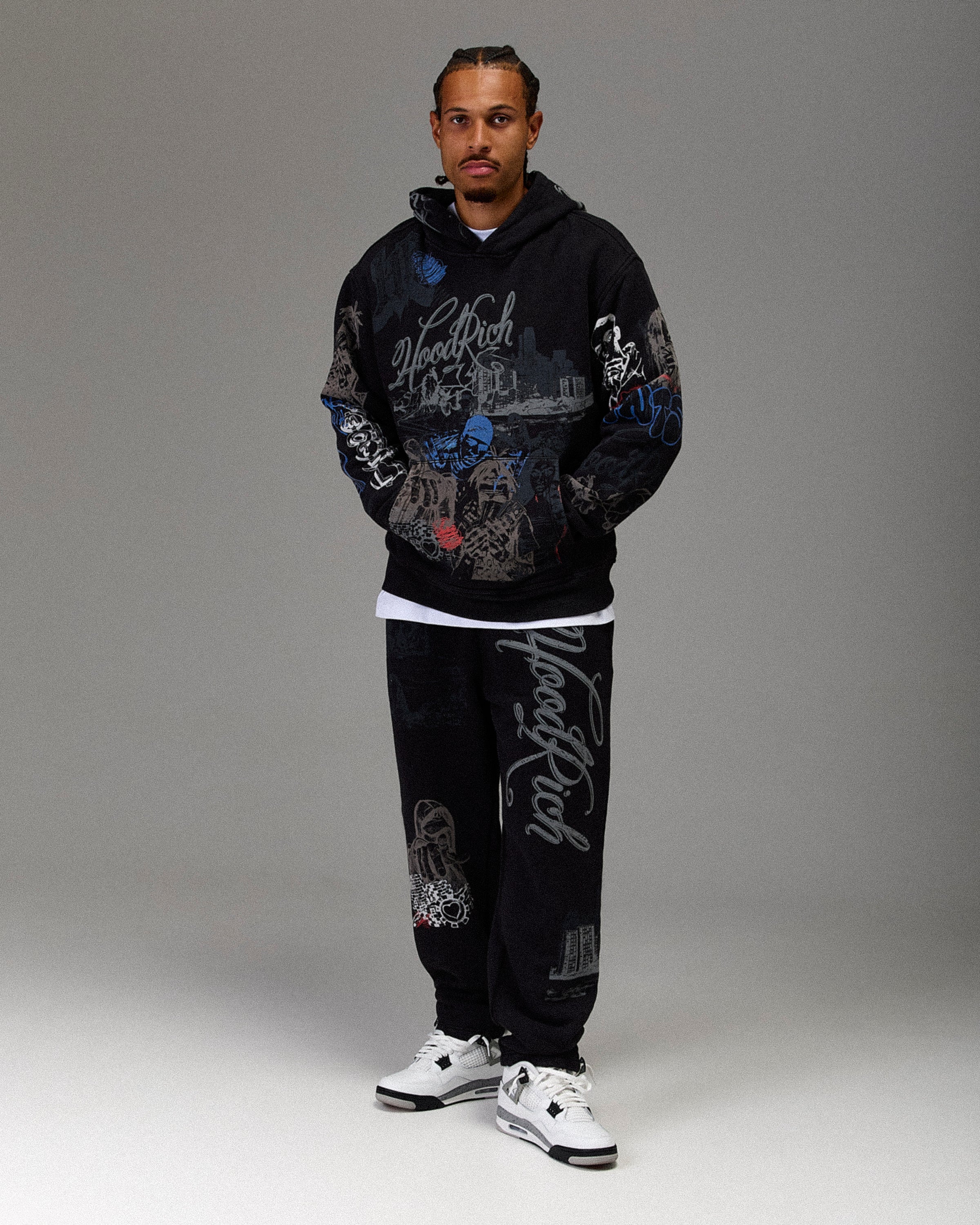 Jogger oversize Winner's Circle - Lavaggio nero
