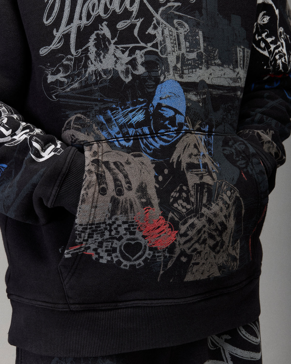 Felpa con cappuccio oversize Winner's Circle - Lavaggio nero