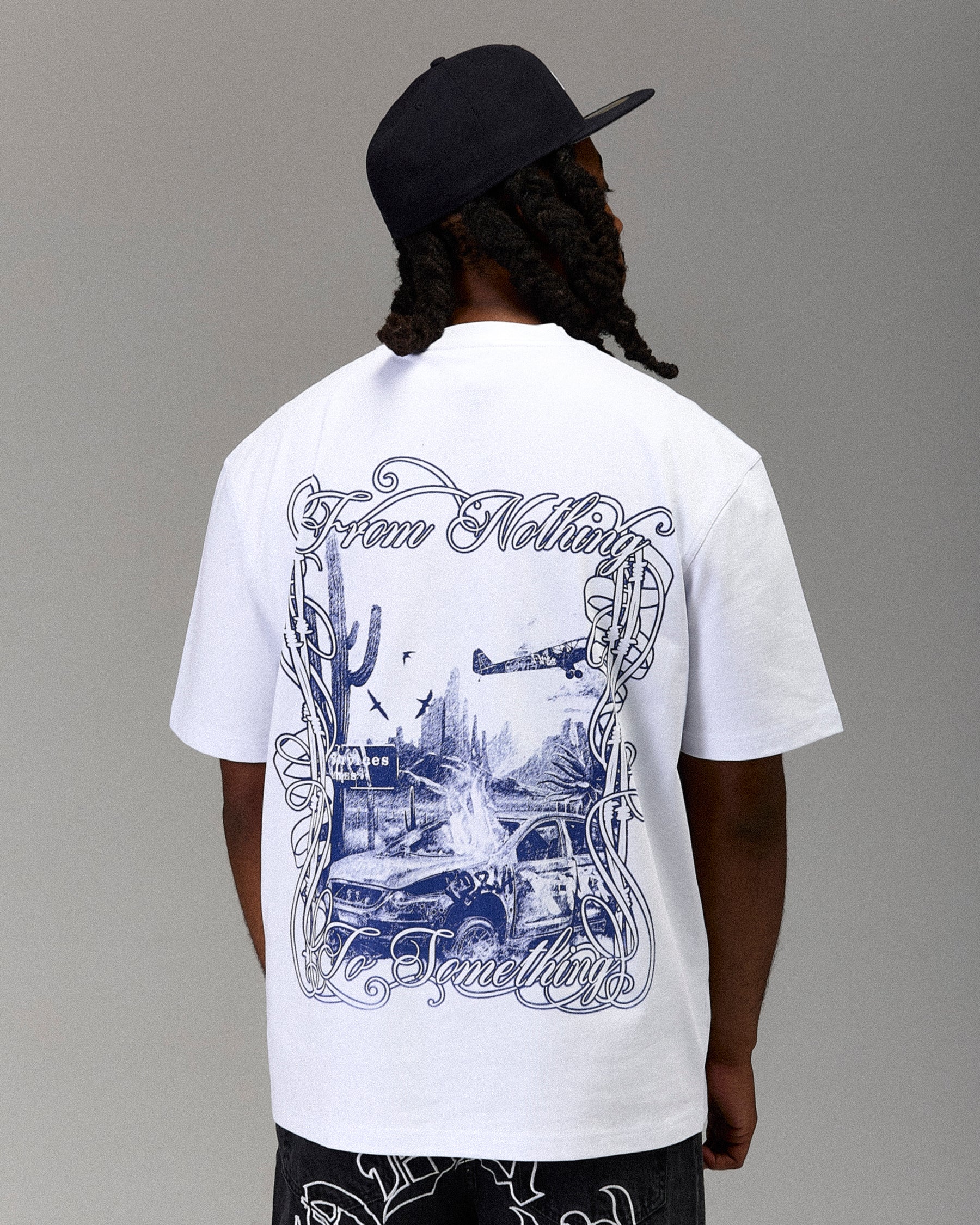 Maglietta oversize Winner's Circle - Bianco/Blu
