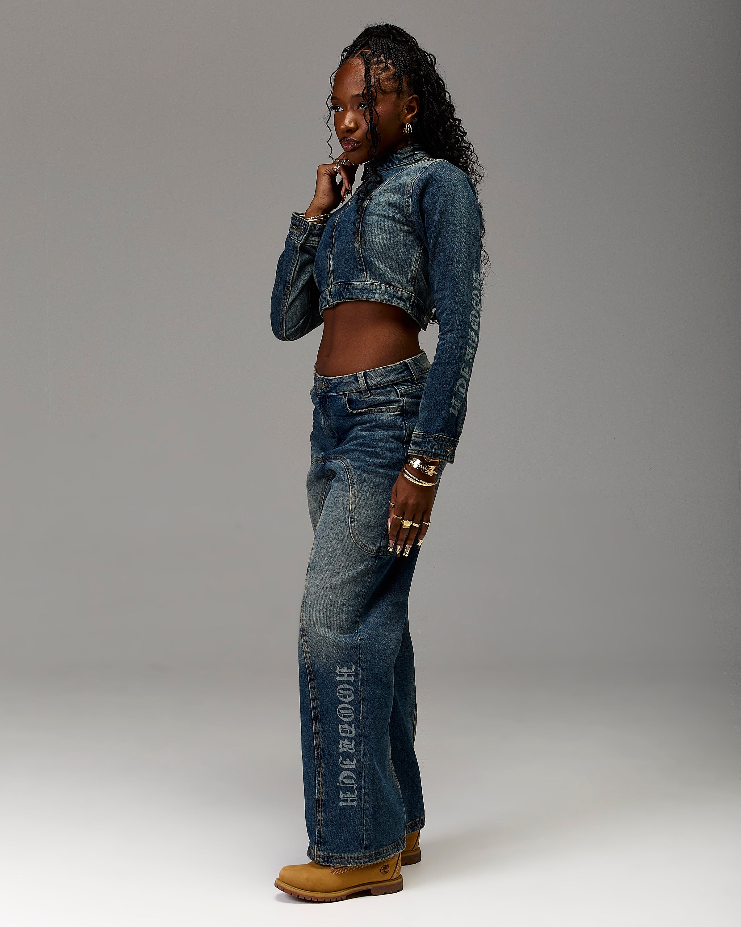 Jeans a gamba larga Snowdrift di Winner's Circle - Lavaggio sporco