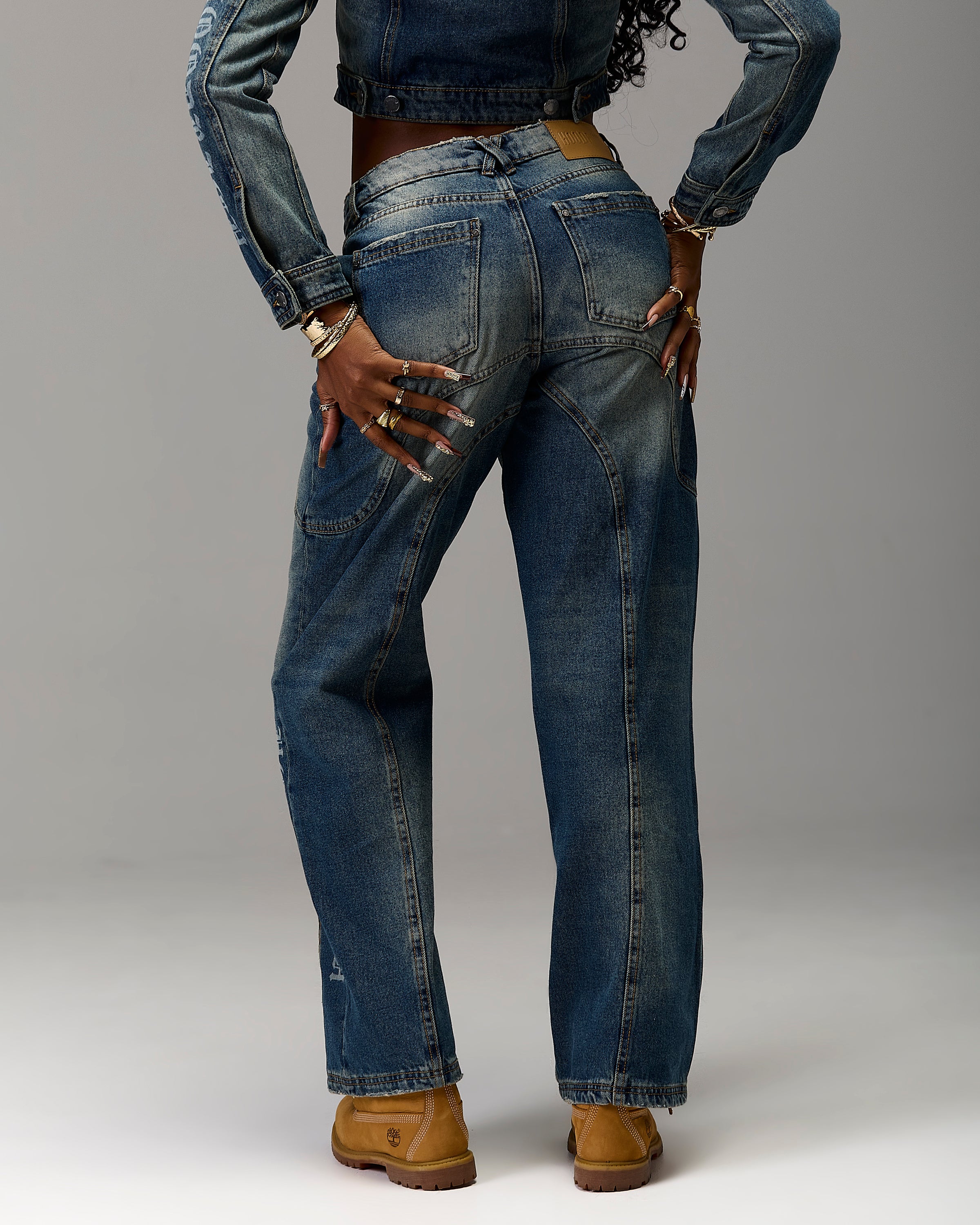 Jeans a gamba larga Snowdrift di Winner's Circle - Lavaggio sporco