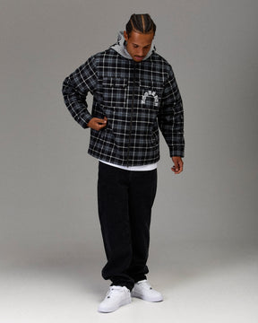 The Winner's Circle Hooded Plaid Shirt - Blue/Black