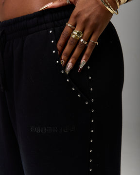 The Winner's Circle Aspen Wide Leg Joggers - Black