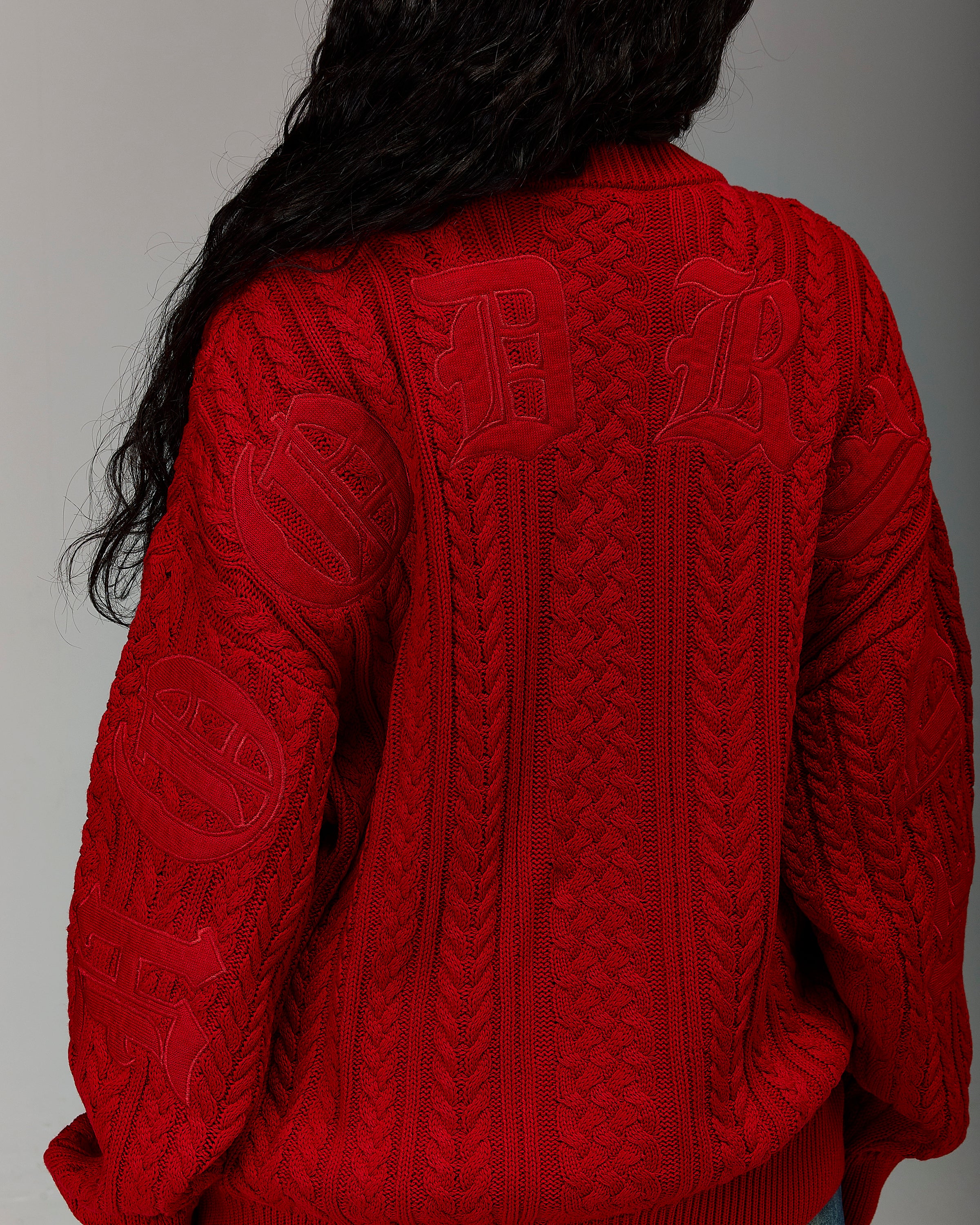 Maglione in maglia Winner's Circle - Rosso fuoco