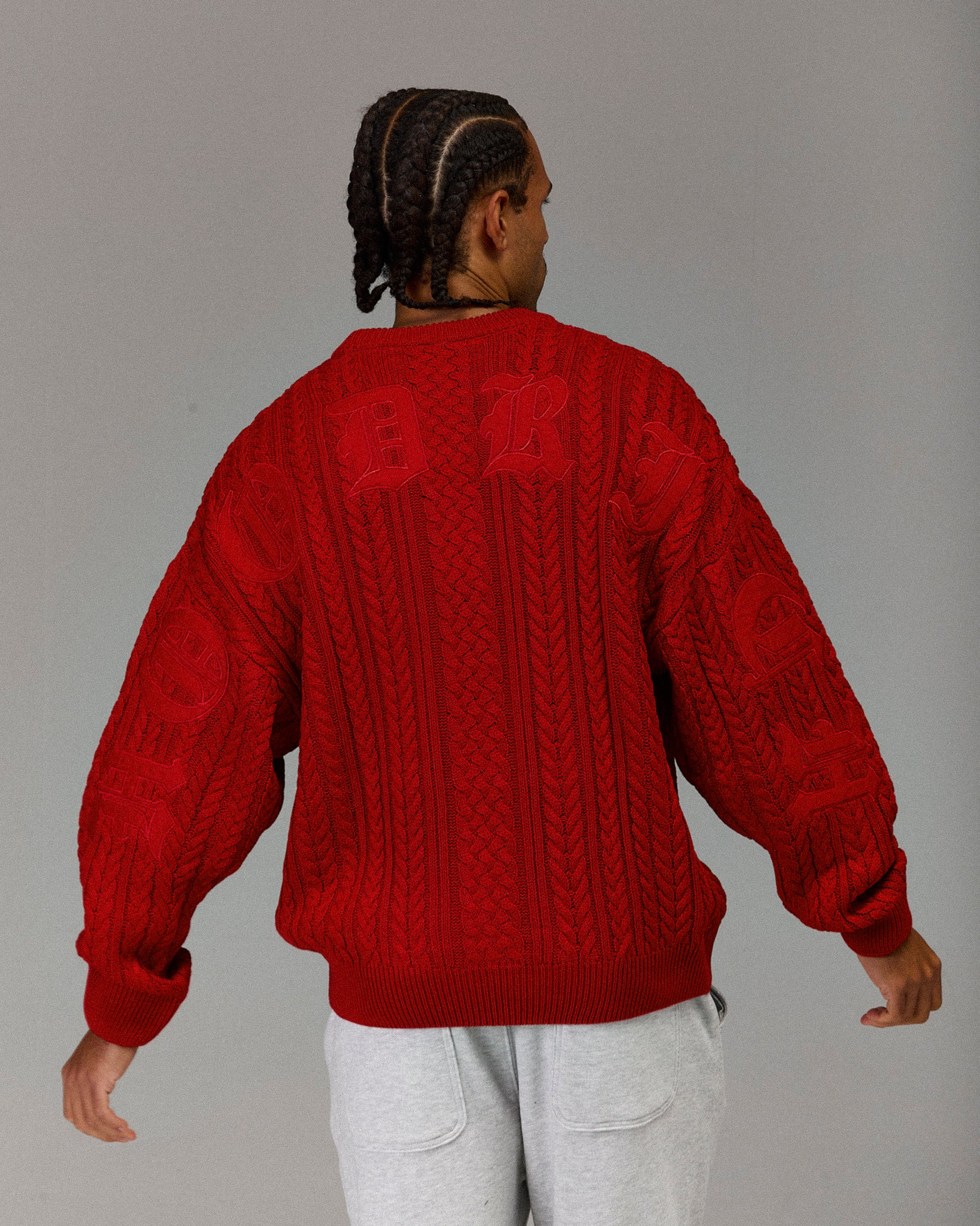 Maglione in maglia Winner's Circle - Rosso fuoco
