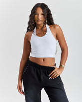 Aspen Gothic Halter Top - White