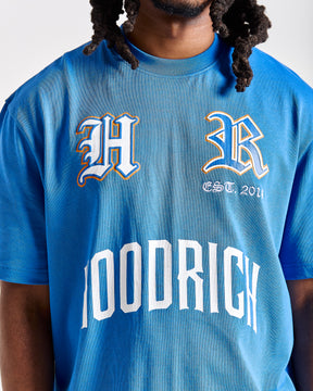 Menace Oversized T-Shirt - Blue/Black/Orange