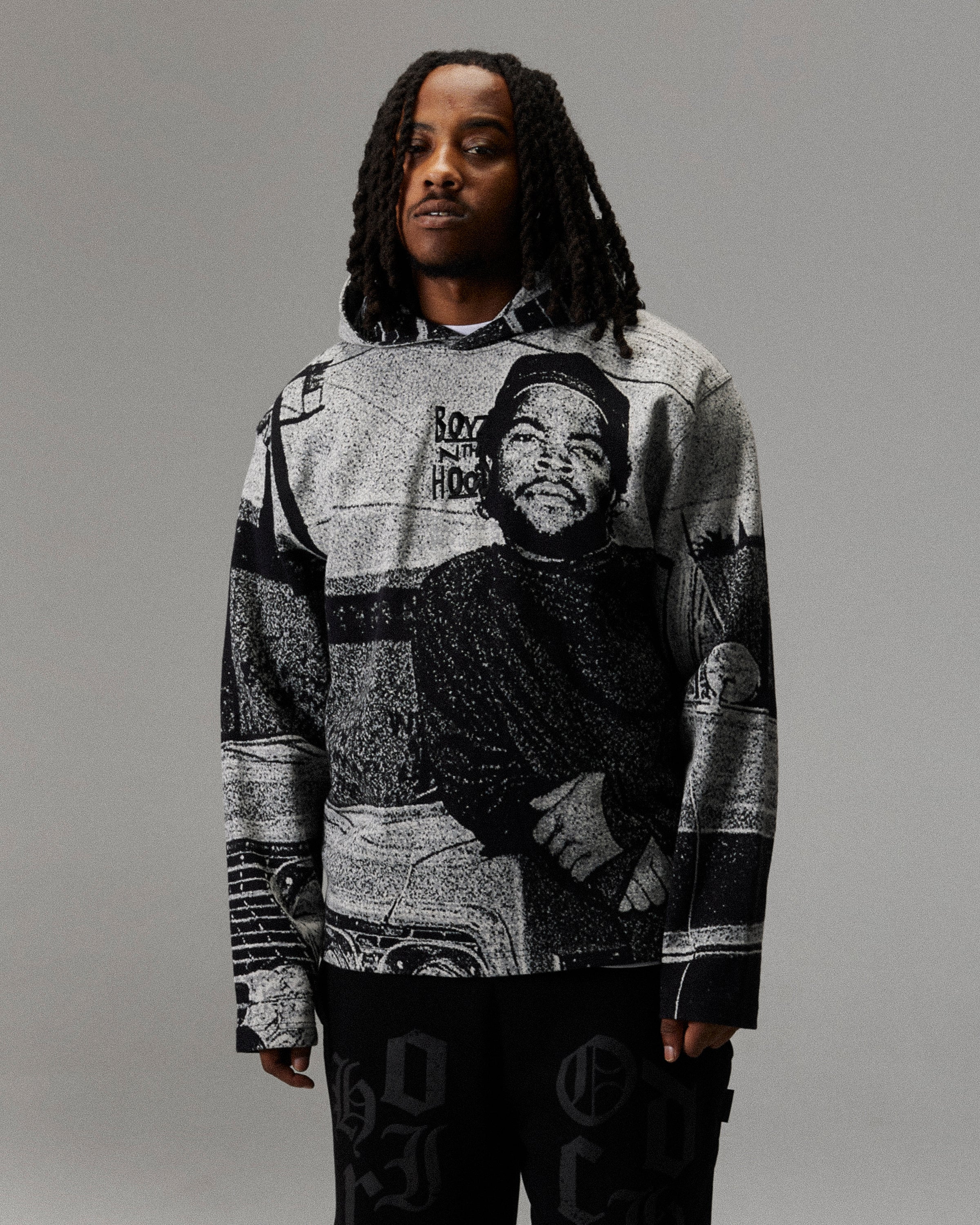 Felpa con cappuccio Cruz Boyz N The Hood Tapestry - Nero/Grigio