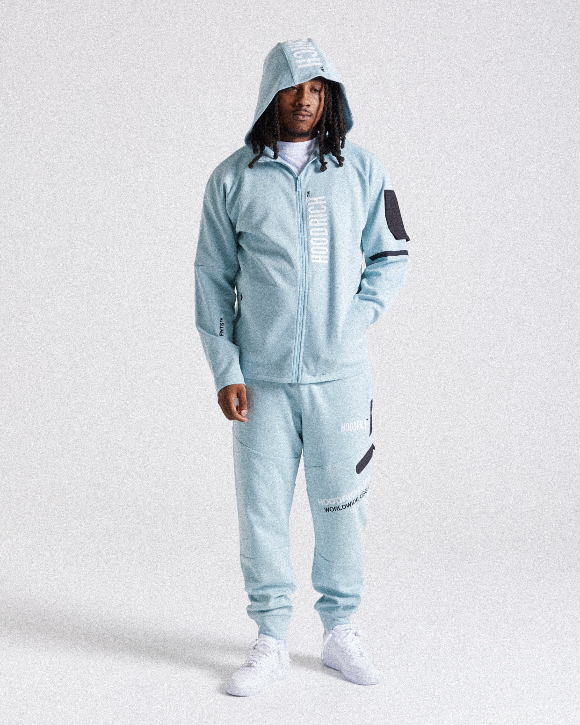 Felpa con cappuccio Circuit Zip - Blu/Bianco/Nero